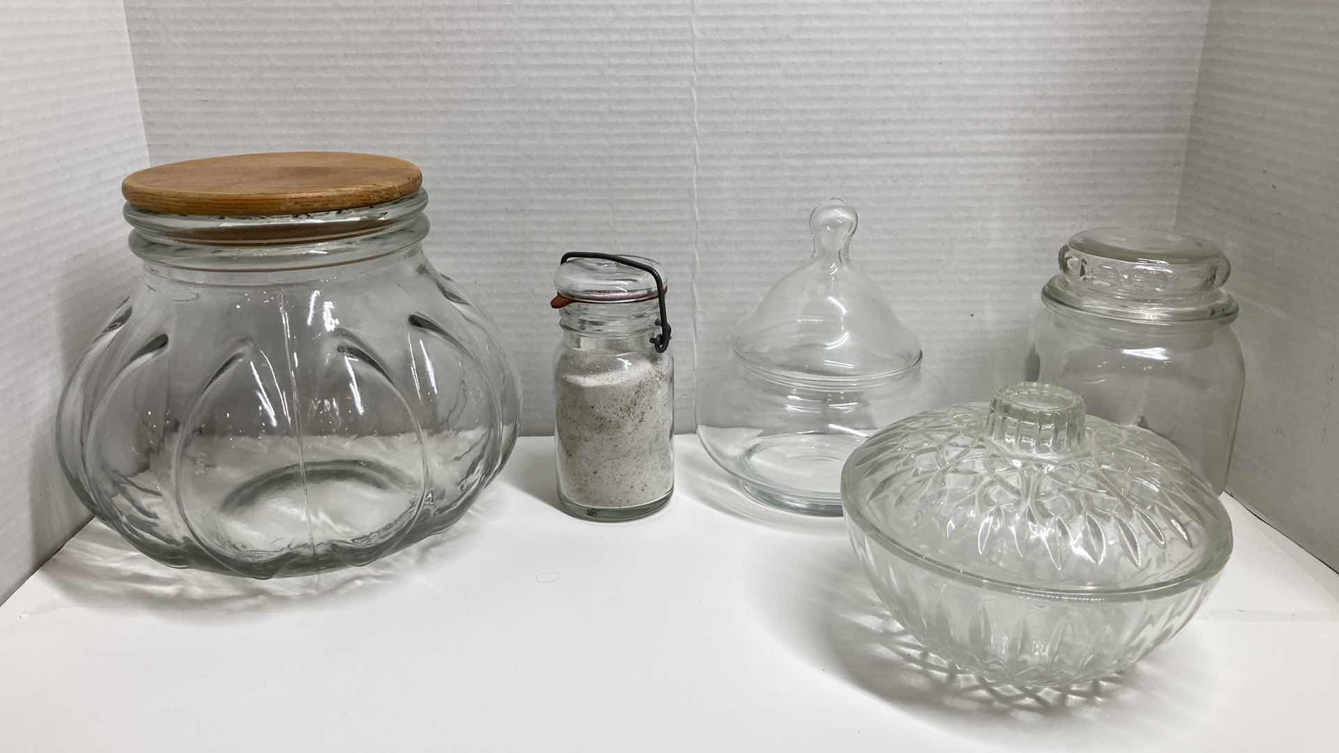 Photo 1 of CLEAR GLASS JARS-VARIOUS STYLES & DESIGNS