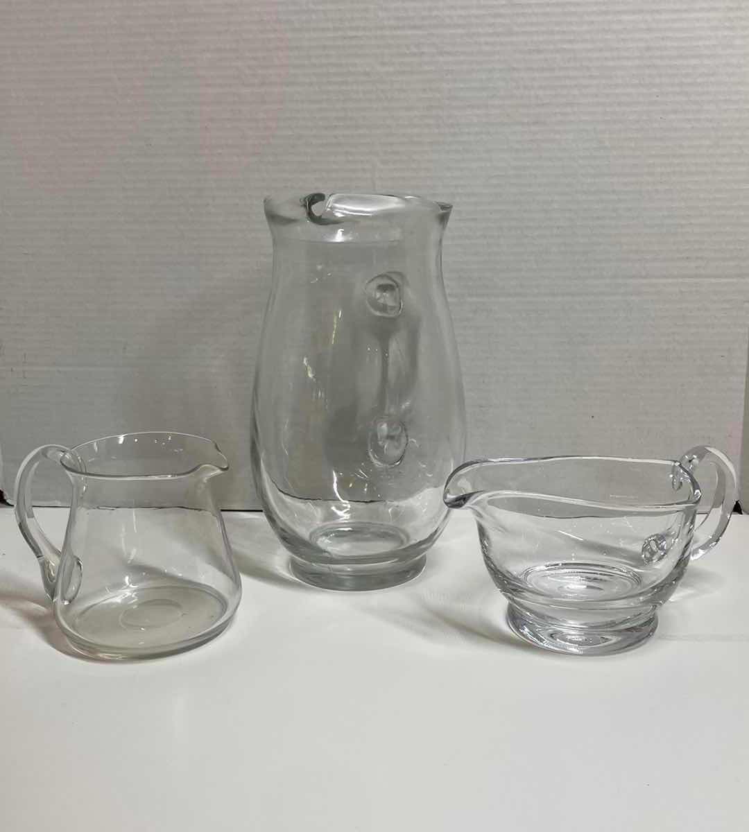 Photo 1 of CLEAR GLASS PITCHERS (3)