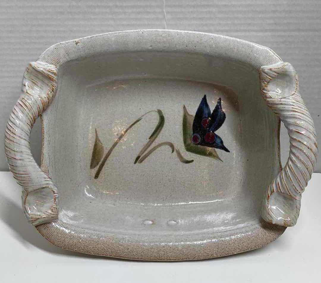 Photo 6 of DOE RIDGE POTTERY FLORAL CERAMIC SERVING BOWL 11” X 8.5” H4”