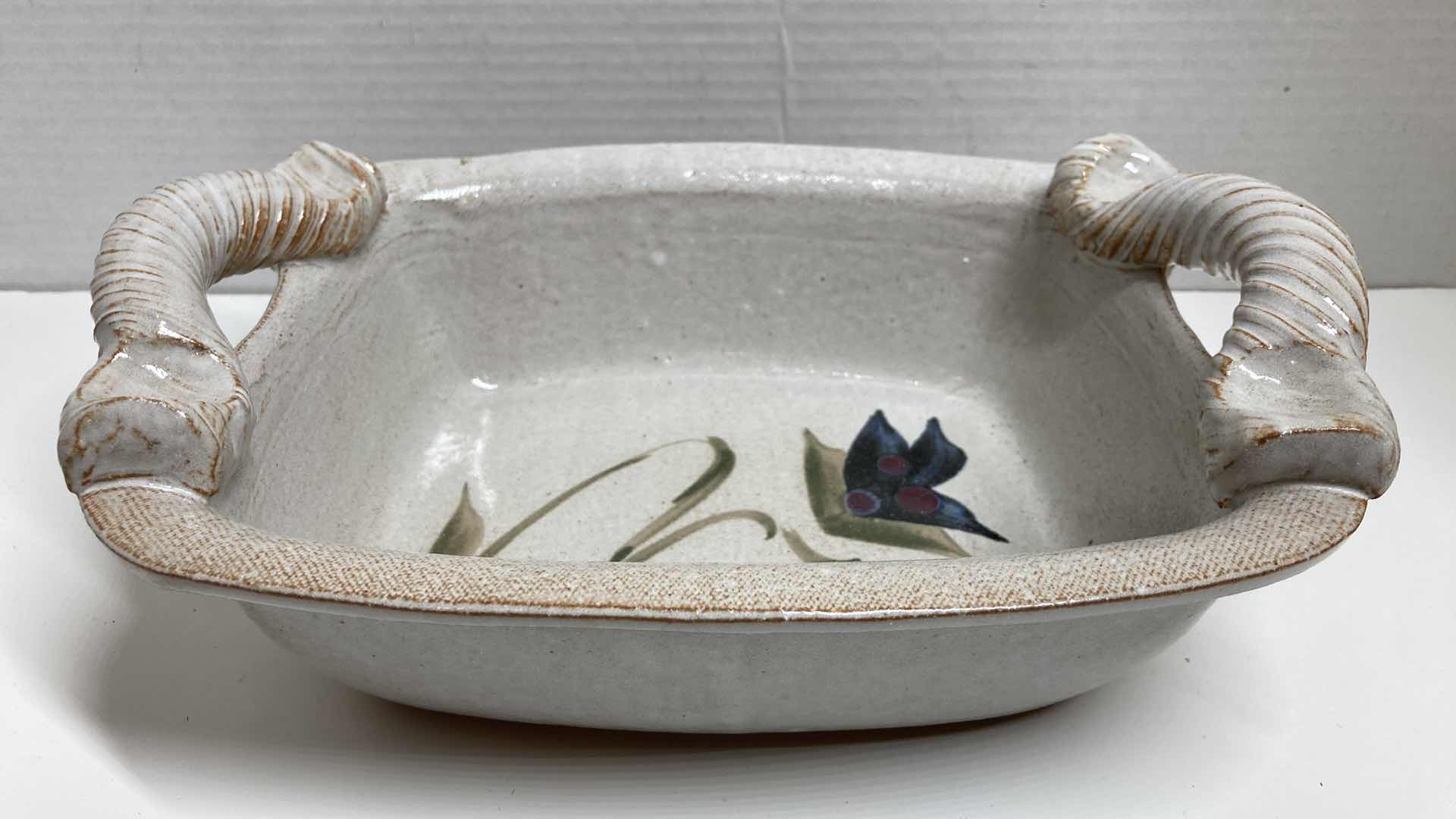 Photo 1 of DOE RIDGE POTTERY FLORAL CERAMIC SERVING BOWL 11” X 8.5” H4”