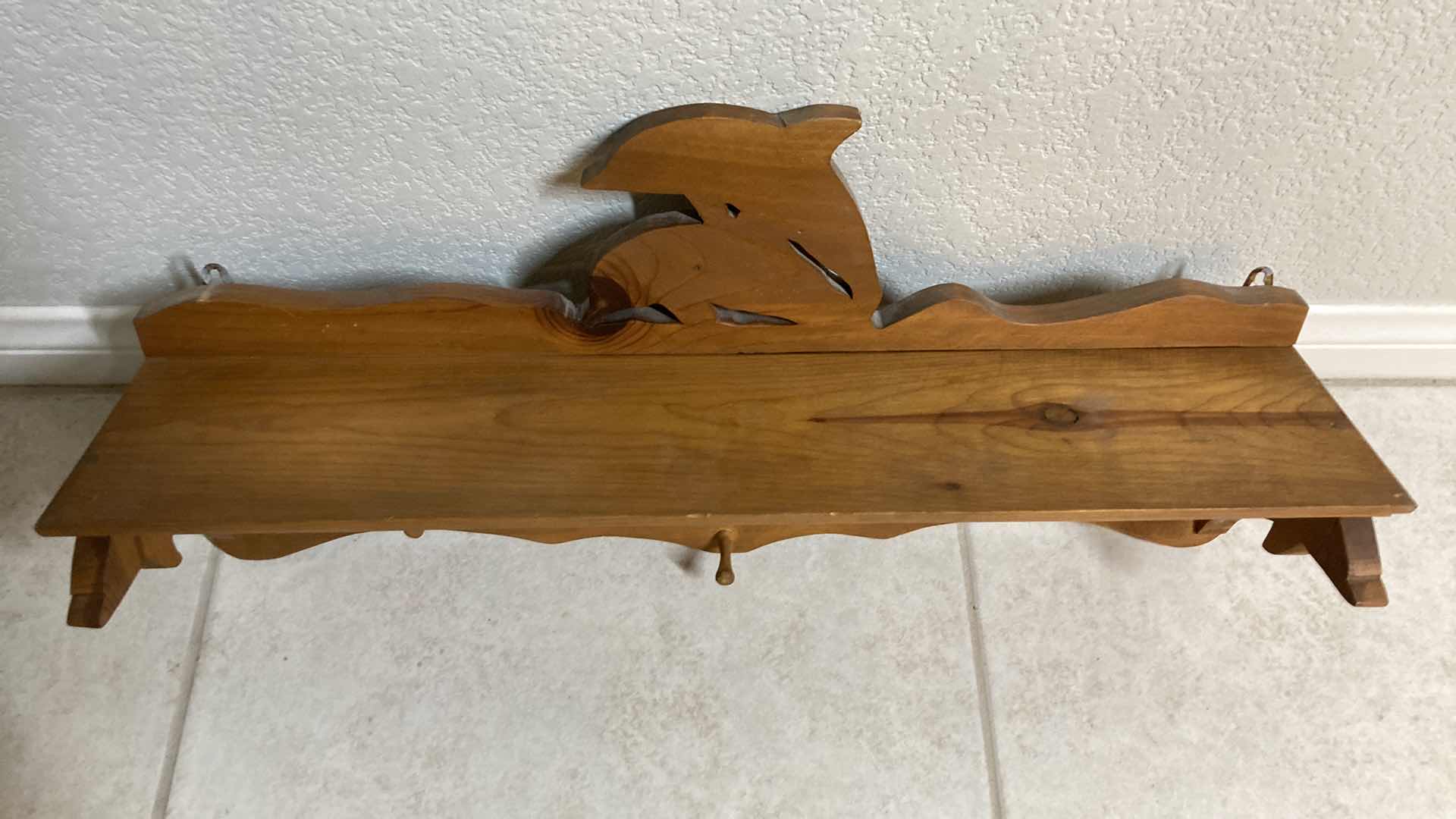 Photo 2 of DOLPHIN & SHIP THEMED WOOD SHELF 24” X 6” H11”