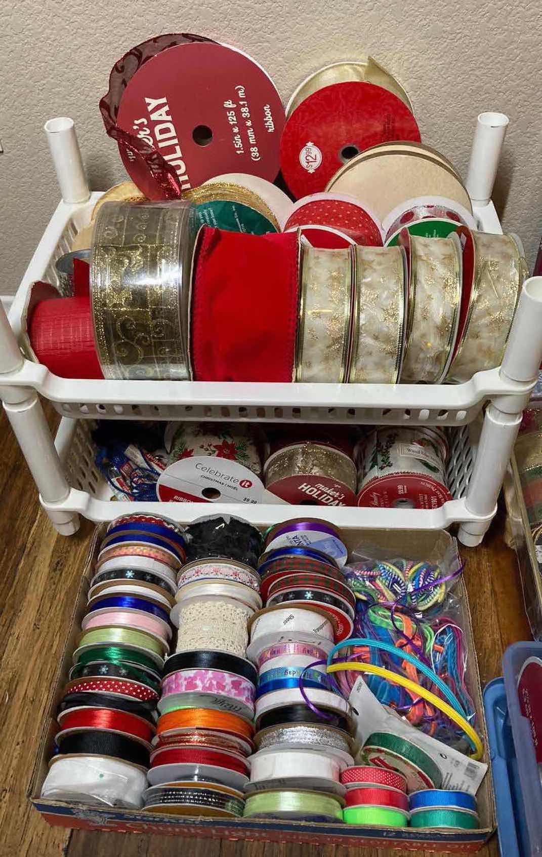 Photo 2 of ALL OCCASIONS DECORATIVE RIBBON ROLLS W BOX MAKER & CONTAINERS