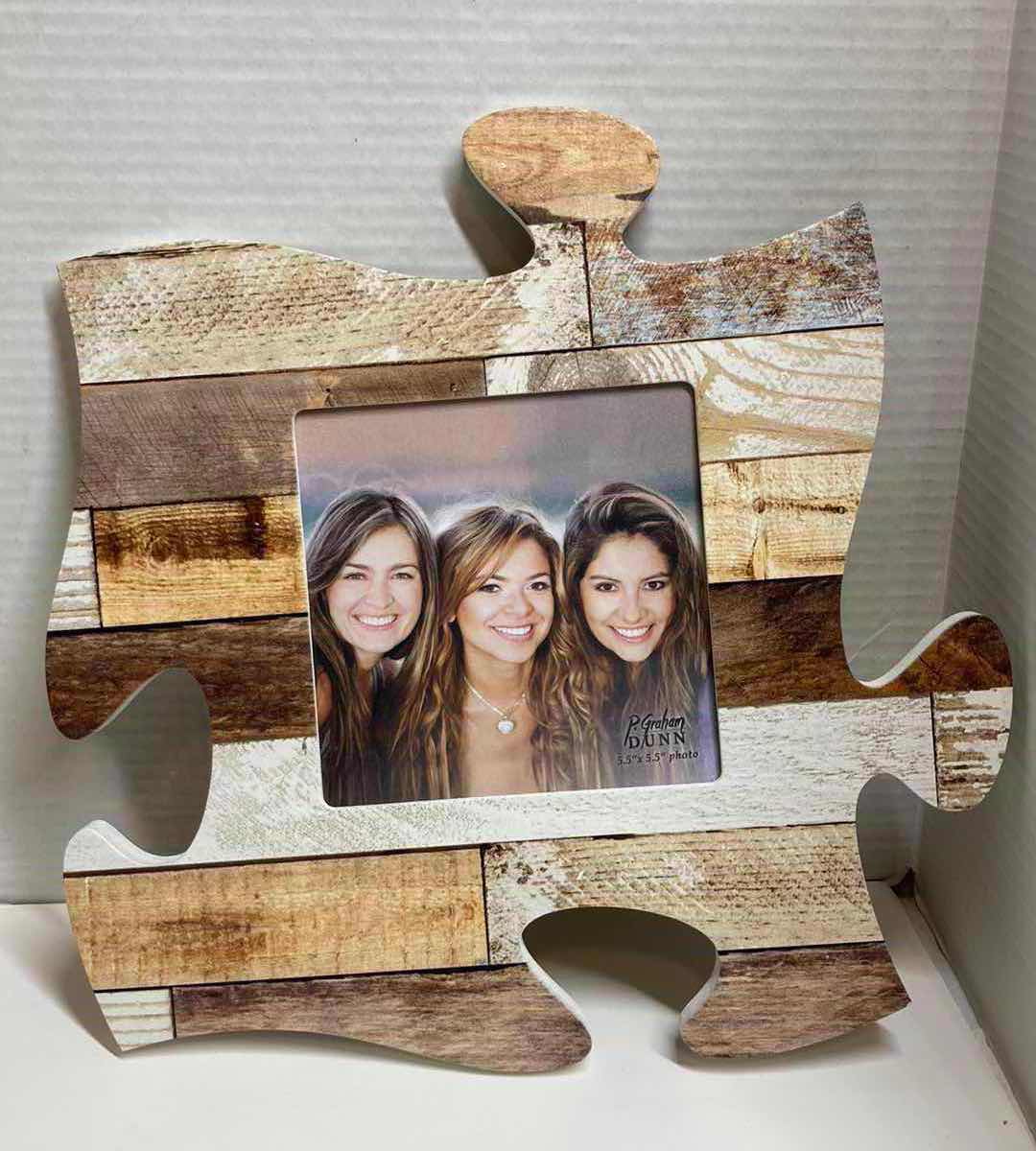 Photo 4 of P. GRAHAM DUNN RUSTIC PUZZLE PIECE HANGING PICTURE FRAMES (2) 12.25” X 12.25”