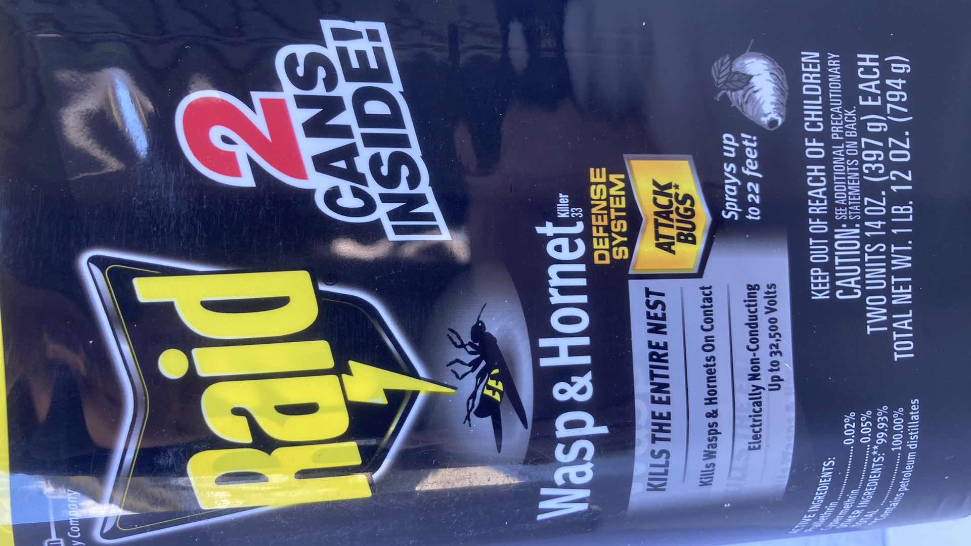 Photo 2 of NEW WASP & HORNET PESTICIDE SPRAY 14OZ 2PACK