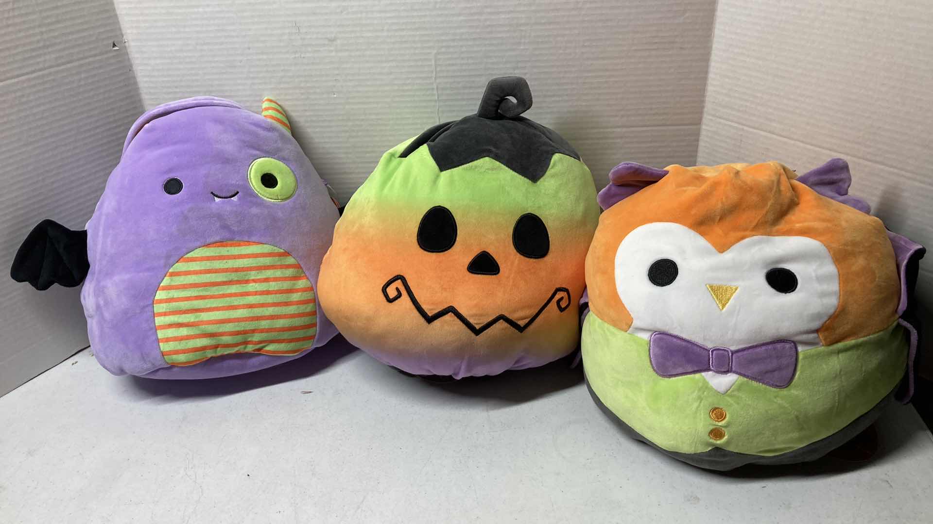 Photo 2 of NEW SQUISHMALLOWS 14” HALLOWEEN THEMED PLUSHIES (5) W TY 4” BEANIE BALL