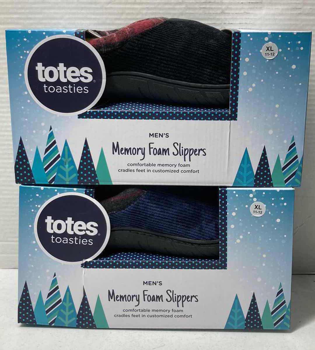 Photo 1 of NEW TOTES TOASTIES MEMORY FOAM SLIPPERS MENS SIZE XL 11-12 (2)