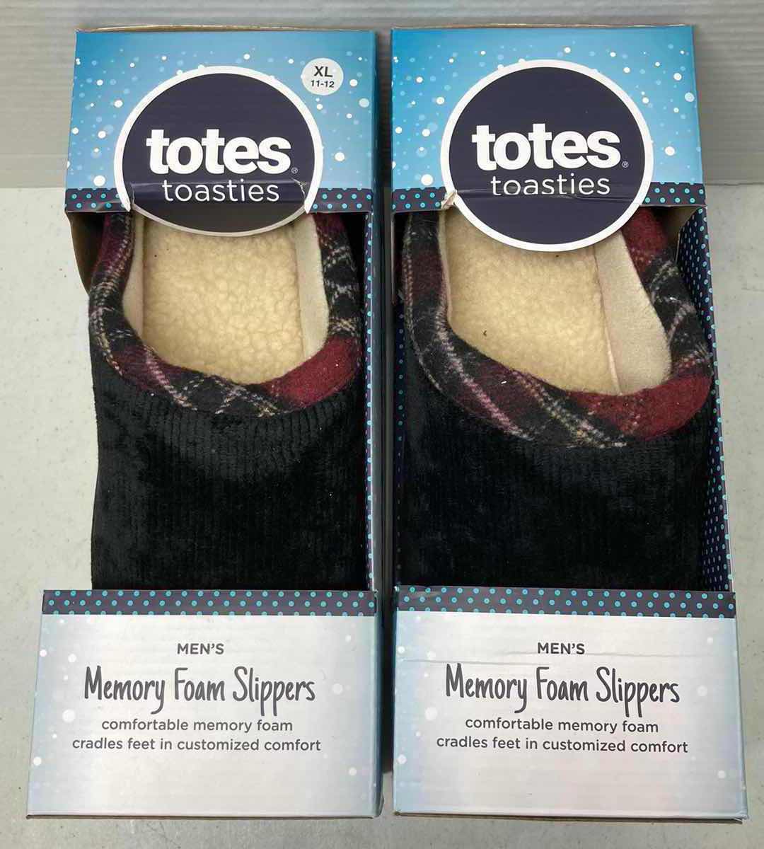 Photo 2 of NEW TOTES TOASTIES MEMORY FOAM SLIPPERS MENS SIZE XL 11-12 (2)