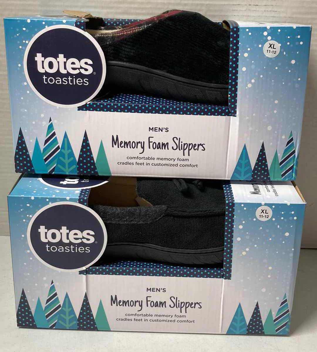 Photo 1 of NEW TOTES TOASTIES MEMORY FOAM SLIPPERS MENS SIZE XL 11-12 (2)