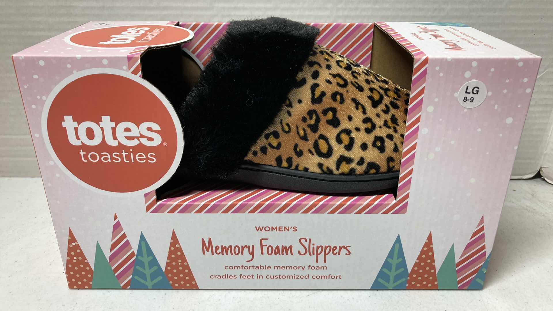 Photo 2 of NEW TOTES TOASTIES MEMORY FOAM SLIPPERS WOMENS SIZE LG 8-9 (2)