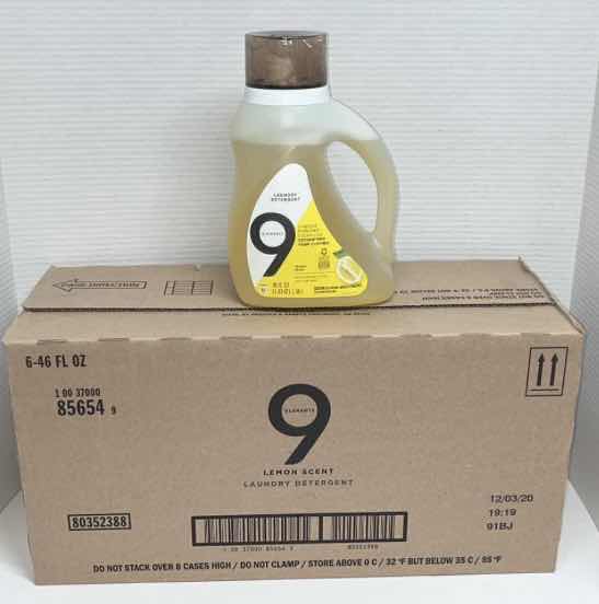 Photo 1 of NEW 9 ELEMENTS LEMON SCENTED LAUNDRY DETERGENT, 46 OZ (CASE OF 6)