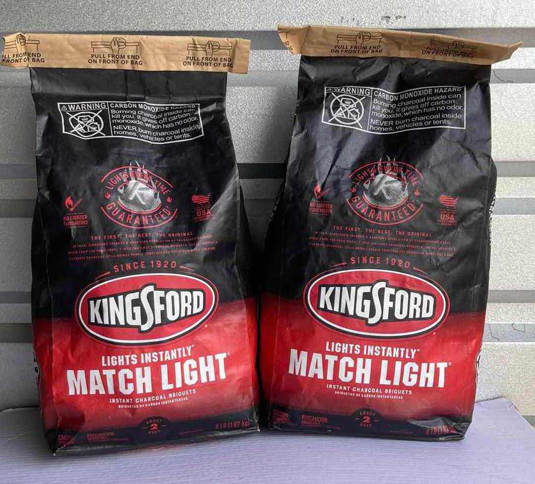 Photo 1 of NEW KINGSFORD BBQ GRILL MATCH LIGHT INSTANT CHARCOAL BRIQUETS BAGS 8LB (2)