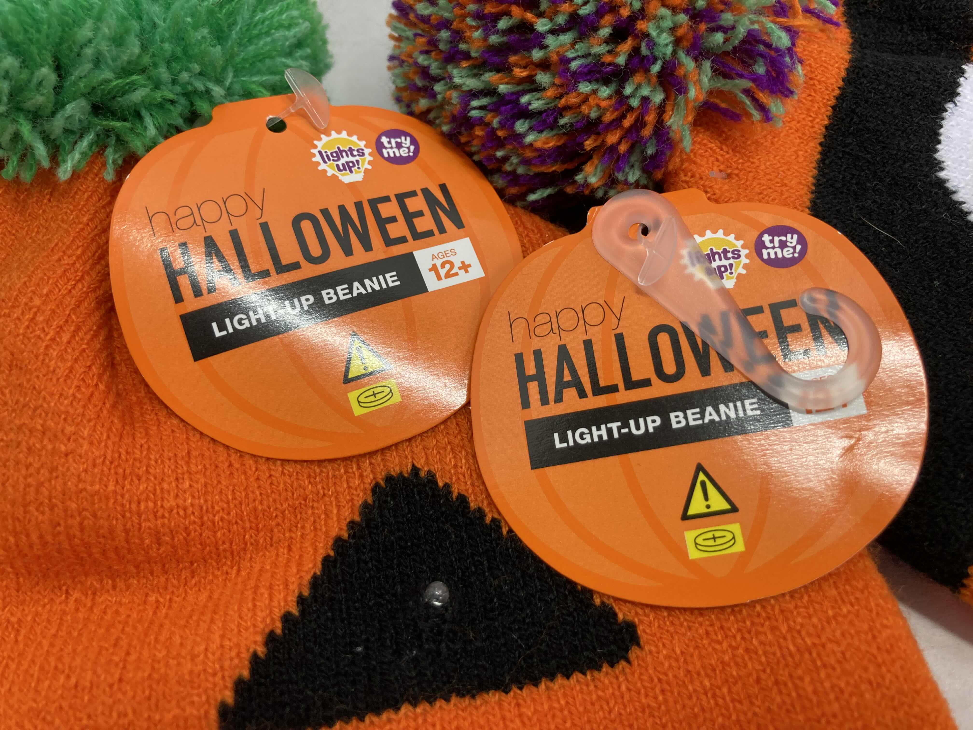 Photo 5 of NEW HAPPY HALLOWEEN PAJAMA PANTS, LIGHT-UP BEANIE & SOCK SET