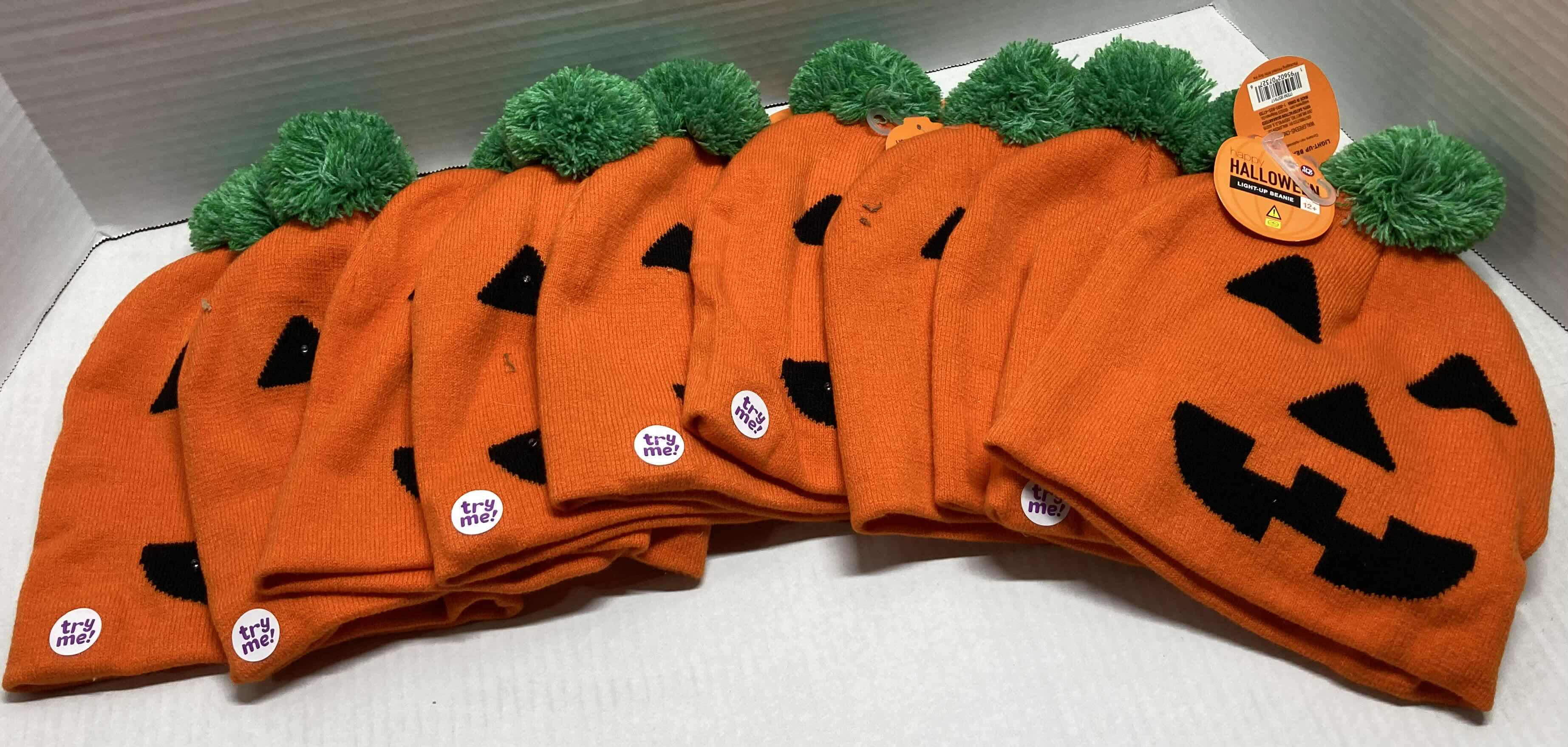 Photo 2 of NEW HAPPY HALLOWEEN LIGHT-UP BEANIES (10), SOCKS (13) & GLOVES (3) SET