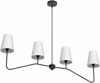 Photo 1 of NEW VILUXY CLASSIC LINEAR BLACK MODERN 4 LIGHT PENDANT KITCHEN DINING ROOM LIGHT MODEL AD221-4