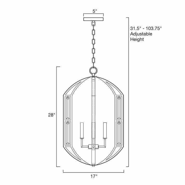 Photo 3 of NEW KIRA HOME LISBETH BRUSHED NICKEL BEVELED GLASS PANELED 4 LIGHT PENDANT LIGHT MODEL RVY-CP655-BN