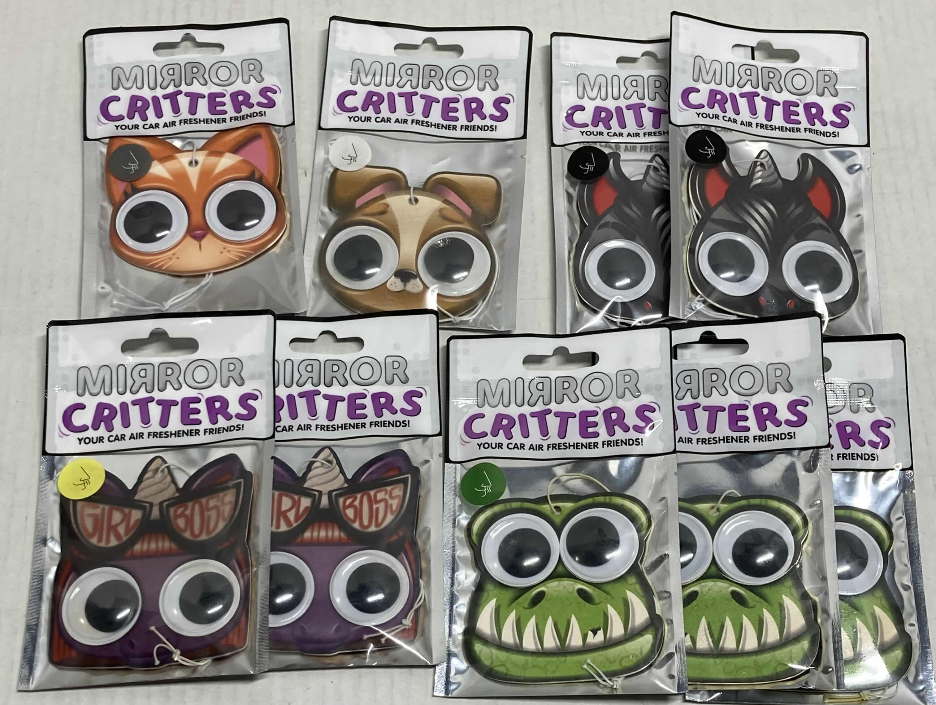 Photo 1 of NEW MIRROR CRITTERS ANIMAL CHARACTER CAR AIR FRESHENERS (9)