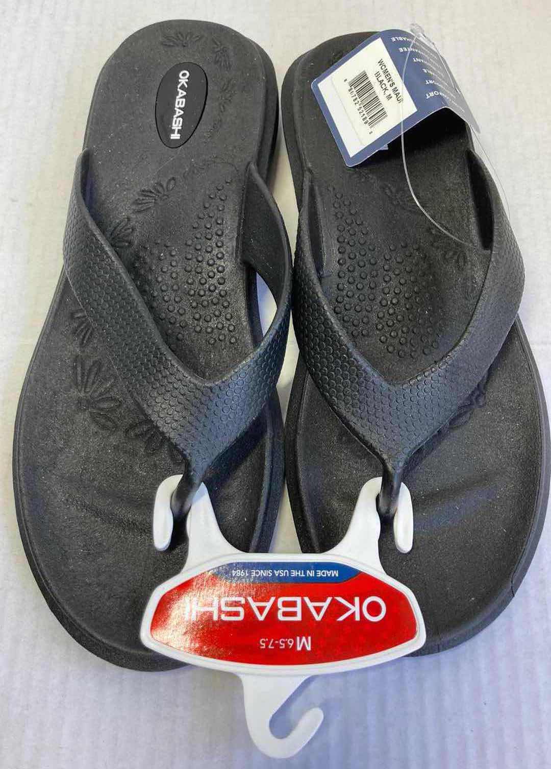 Photo 2 of NEW OKABASHI BLACK SANDALS & CROSS STRAP SANDALS WOMENS SIZE M 6.5-7.5