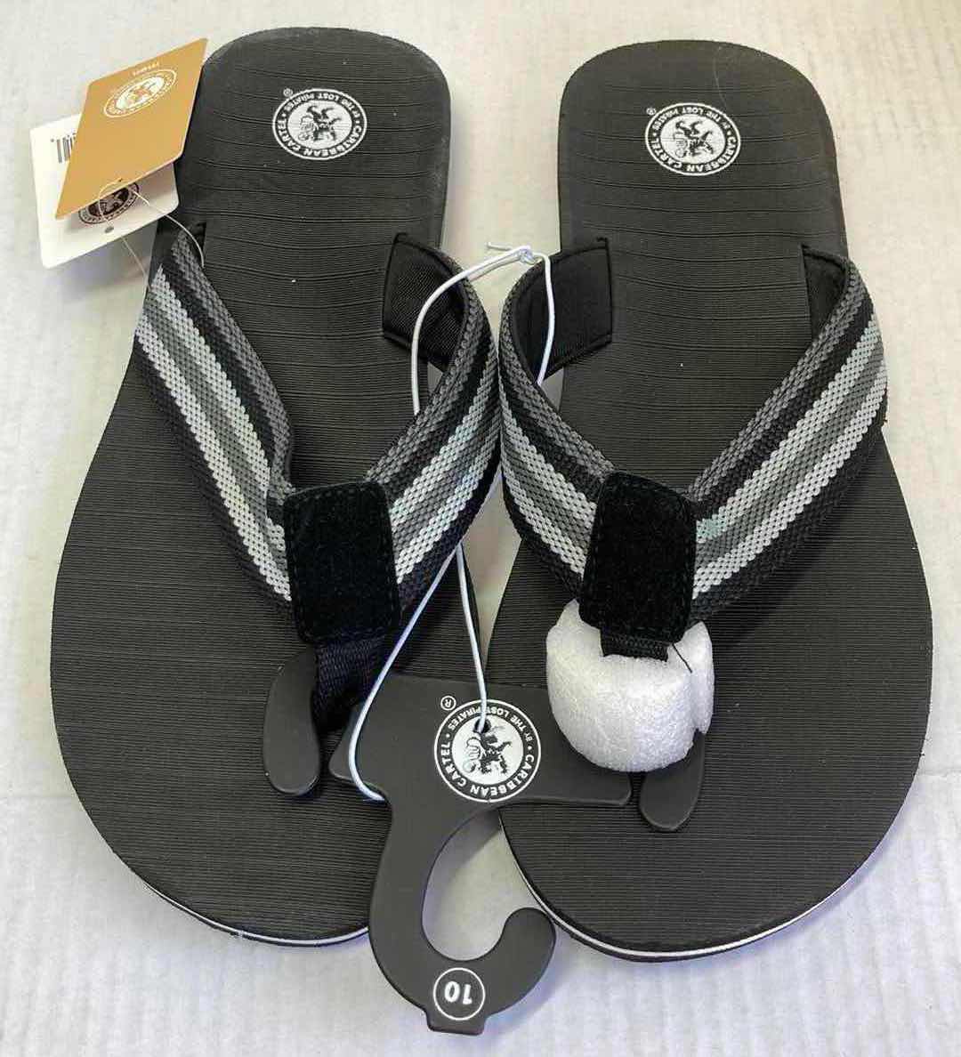 Photo 2 of NEW CARIBBEAN CARTEL SANDALS WEST LOOP SMILEY FACE SANDALS (2) MENS SIZE ML 8-10