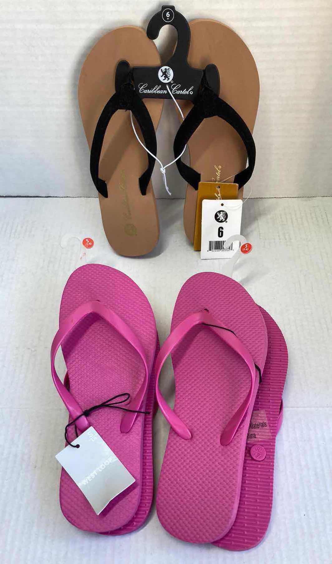 Photo 1 of NEW CARIBBEAN CARTEL SANDALS WEST LOOP SANDALS (2) WOMENS SIZE S 5-6