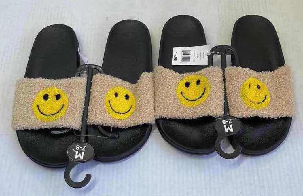 Photo 2 of NEW WEST LOOP SMILEY FACE SANDALS ADULT SIZE M 7-8 (4)