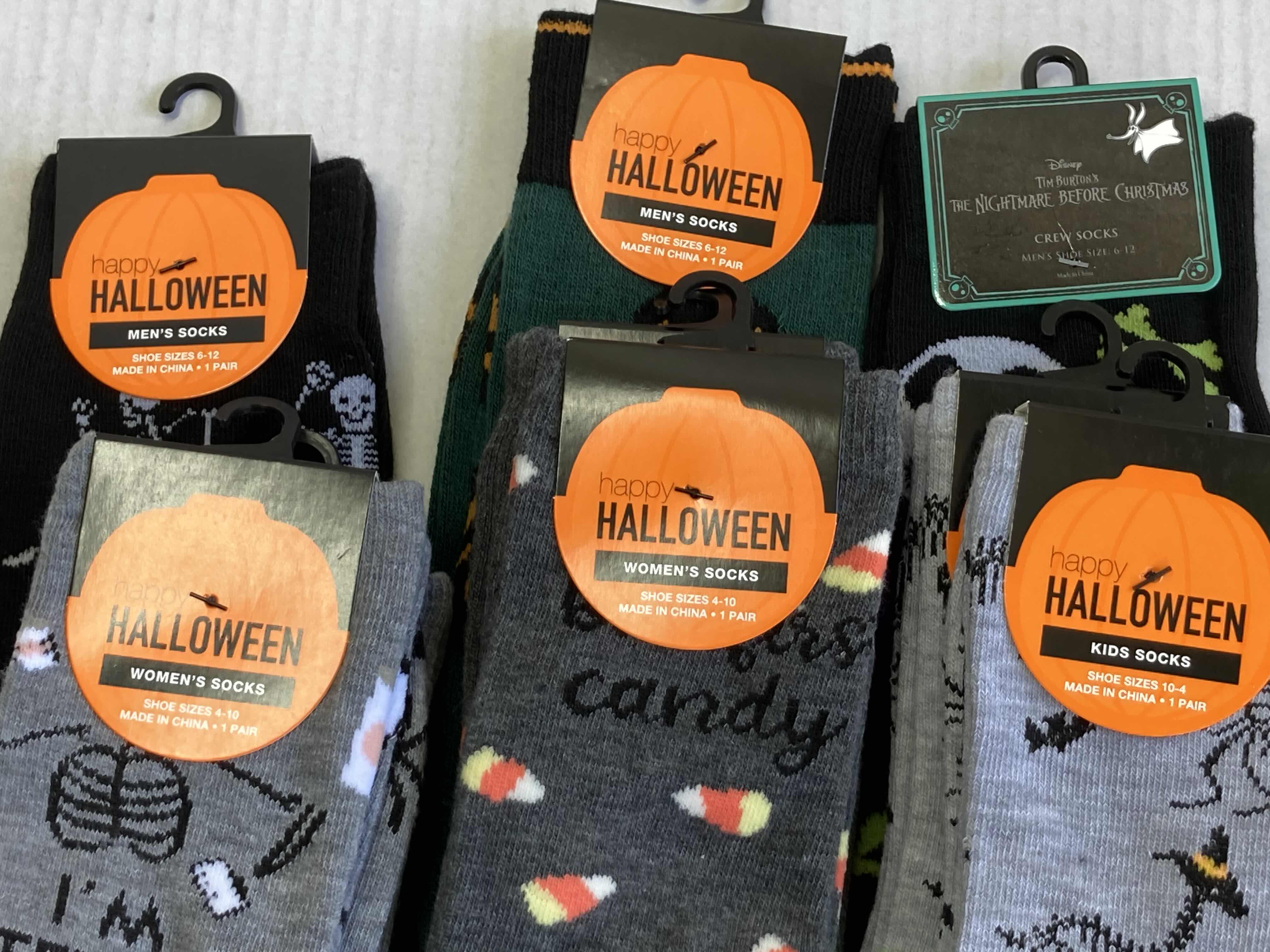 Photo 4 of NEW HAPPY HALLOWEEN SOCKS (8) & DISNEY THE NIGHTMARE BEFORE CHRISTMAS SOCKS