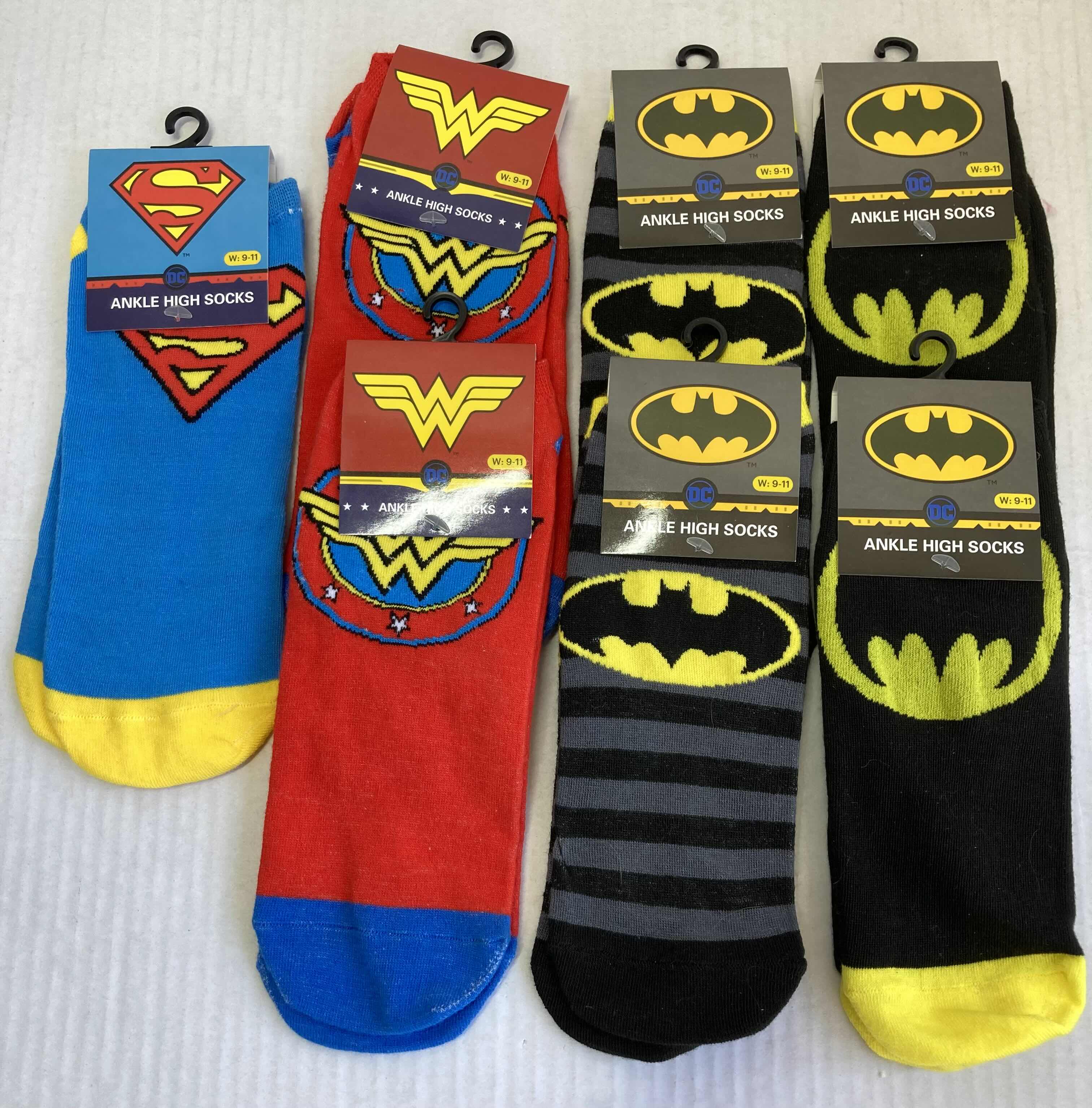 Photo 2 of NEW DC SUPERHERO SOCKS (7) & WIZARD WORLD HARRY POTTER SOCKS