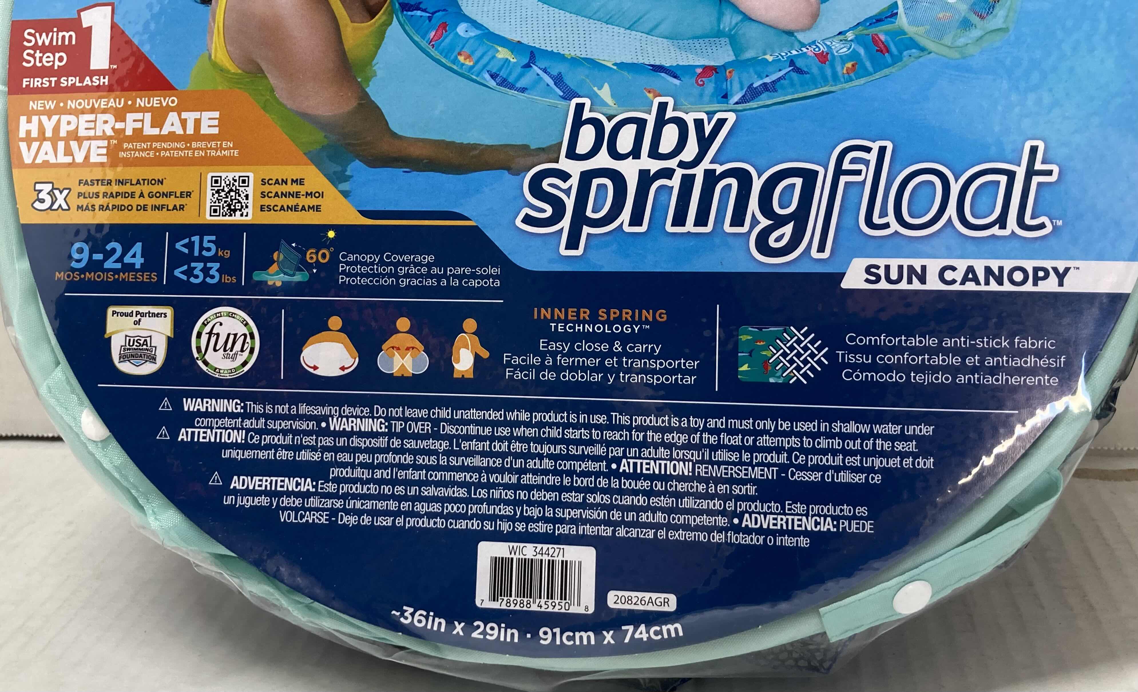 Photo 5 of NEW SWIM WAYS SUN CANOPY INFANT SPRING FLOAT (2)