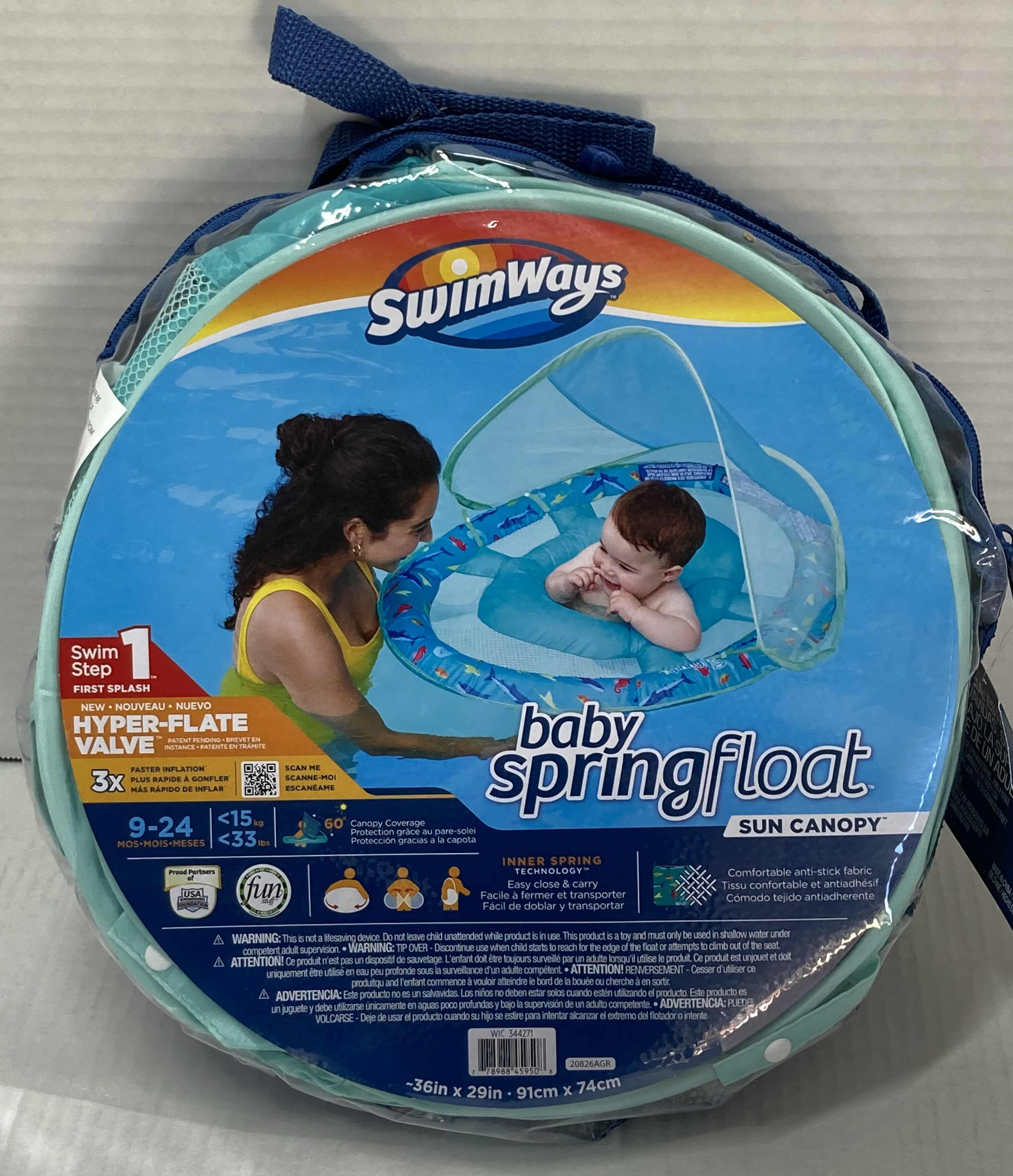 Photo 4 of NEW SWIM WAYS SUN CANOPY INFANT SPRING FLOAT (2)