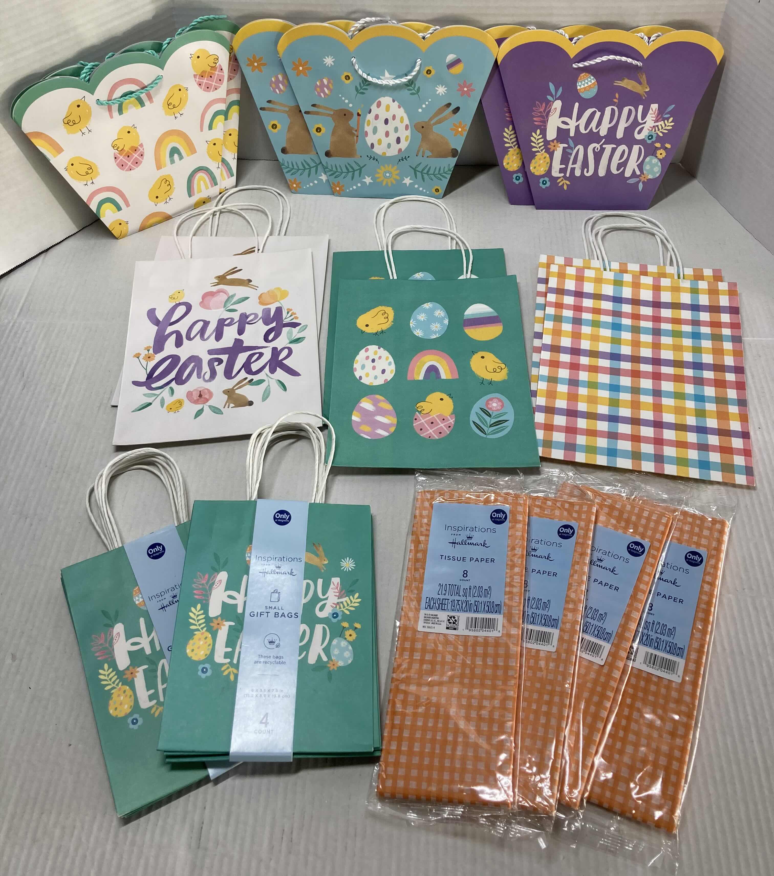 Photo 1 of NEW HALLMARK HAPPY EASTER SMALL GIFT BAGS (14) & TISSUE PAPER (4)