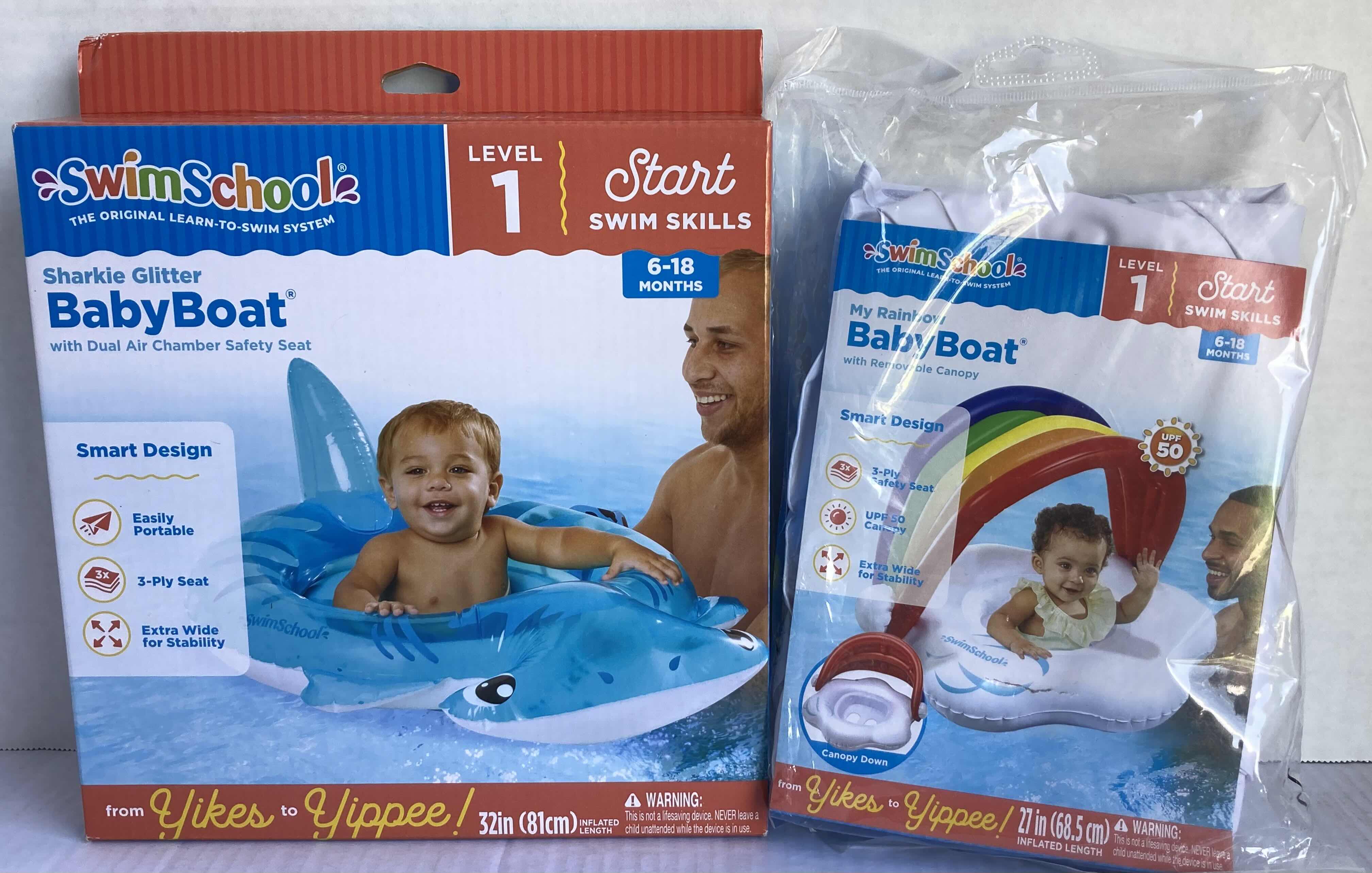 Photo 1 of NEW SWIM SCHOOL SHARKIE GLITTER BABY BOAT & MY RAINBOW BABY BOAT