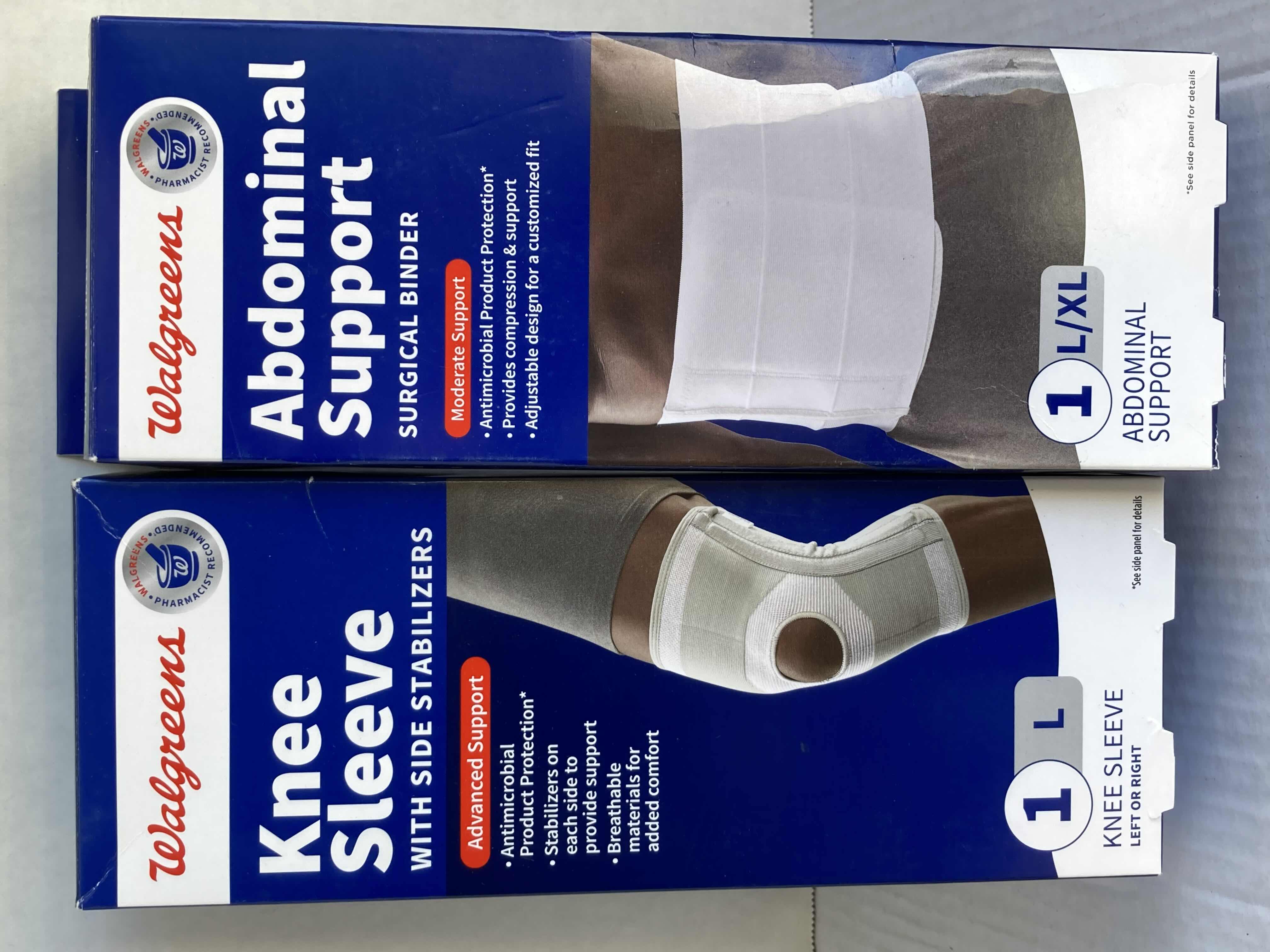 Photo 4 of NEW COPPER-FIT PRO COMPRESSION SUPPORT BACK BRACE ONE SIZE W WALGREENS KNEE SLEEVE LG & ABDOMINAL SUPPORT LG-XL