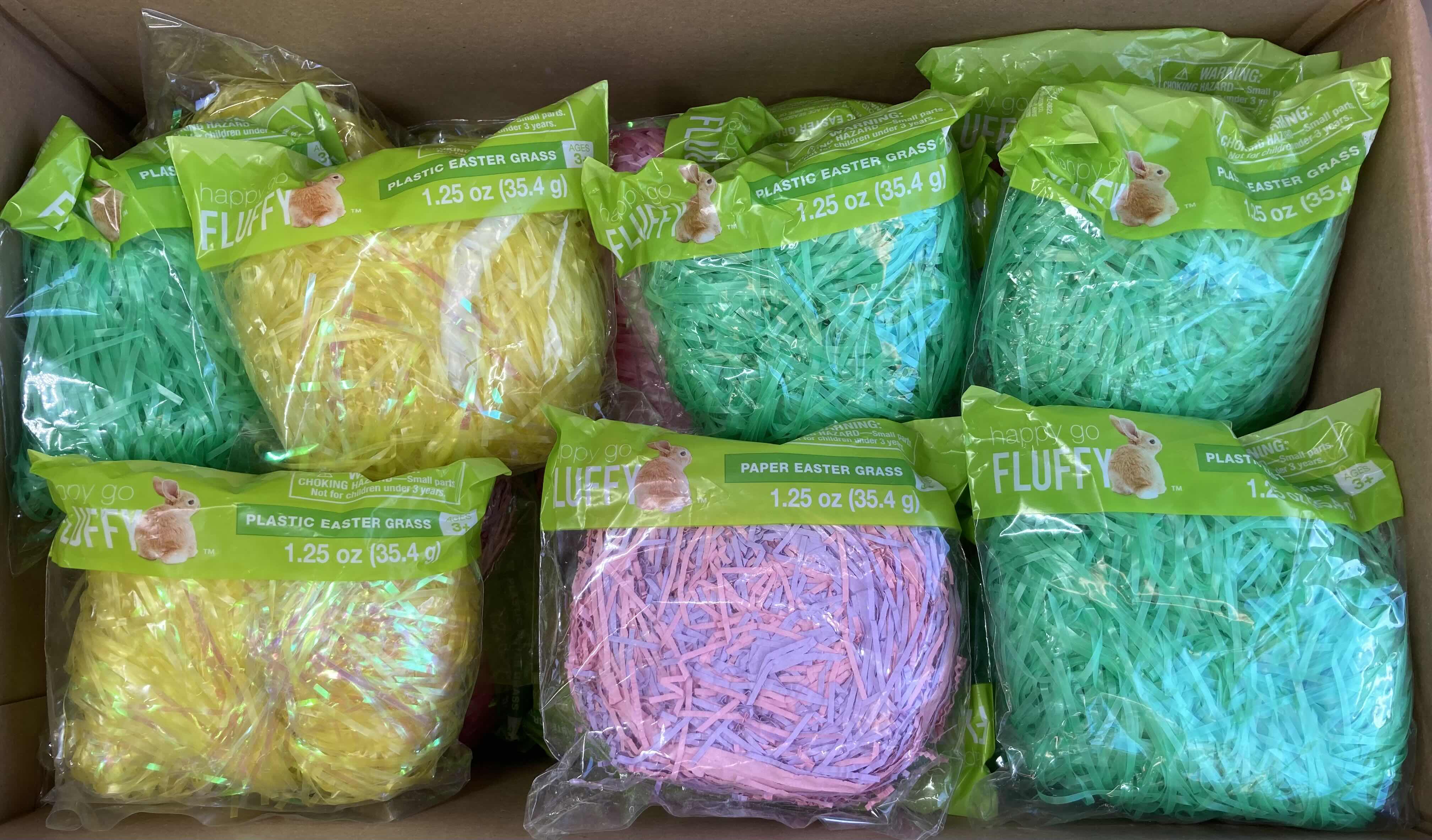 Photo 1 of NEW HAPPY GO FLUFFY PAPER EASTER GRASS 1.25OZ BAGS (APPROX 40 BAGS PER CASE)