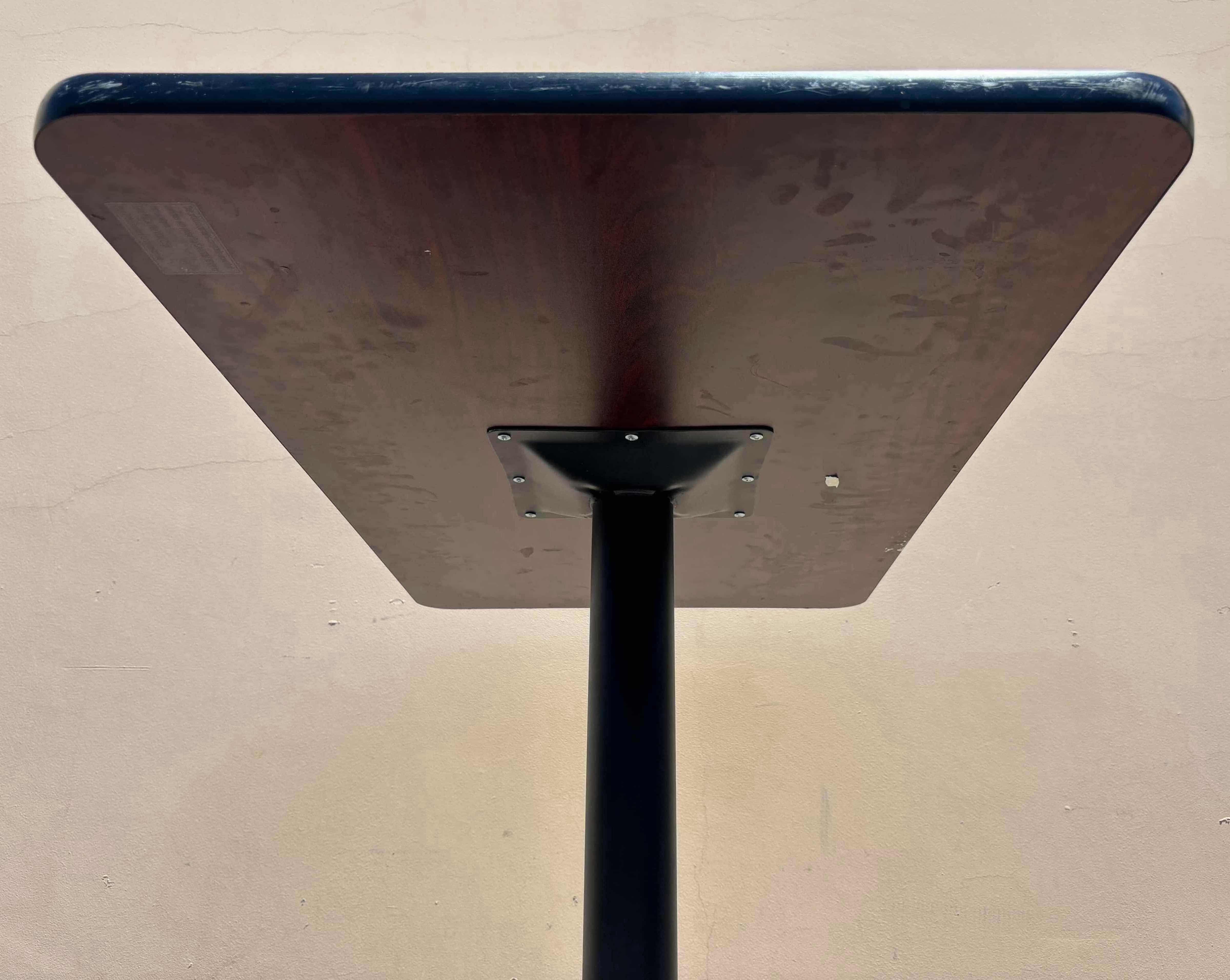 Photo 5 of FLASH FURNITURE STILES RECTANGULAR BLACK LAMINATE TABLE TOP W 24” ROUND BAR HEIGHT TABLE BASE 42"x 24” H43” (1)