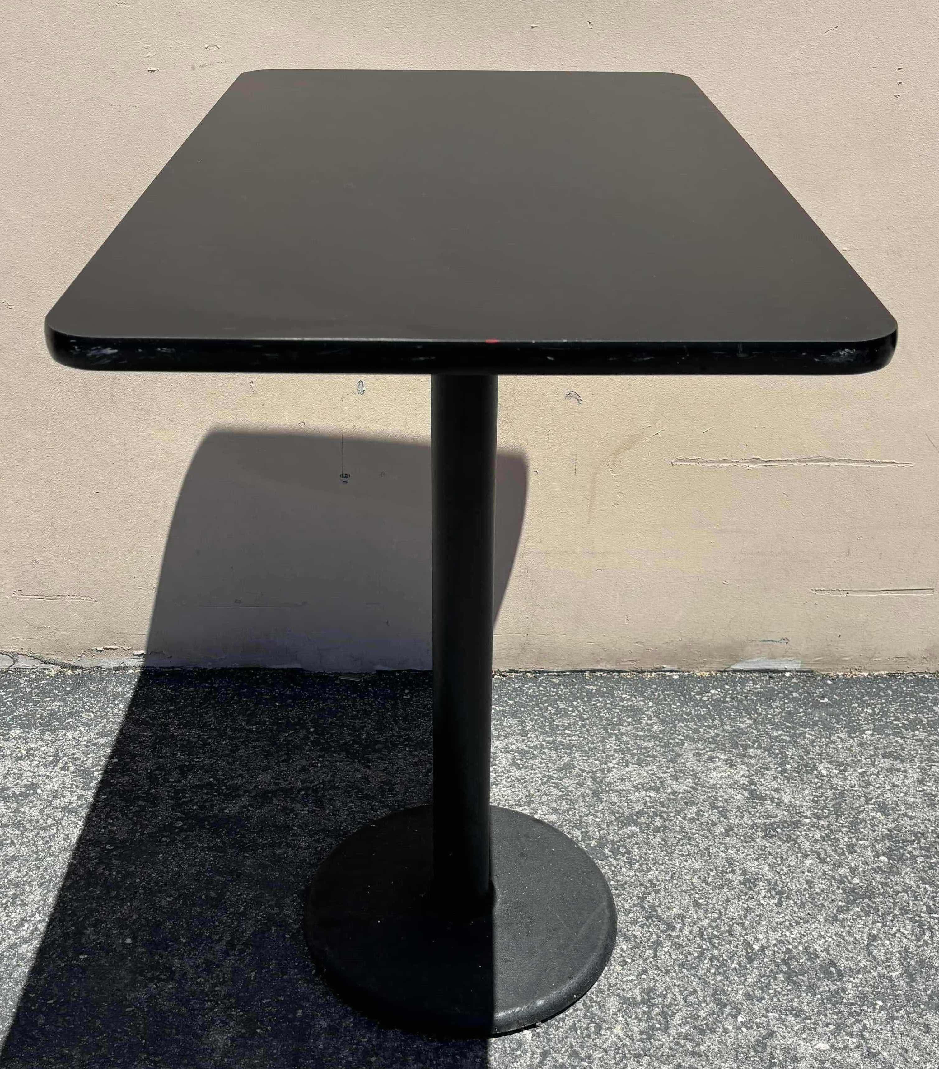 Photo 4 of FLASH FURNITURE STILES RECTANGULAR BLACK LAMINATE TABLE TOP W 24” ROUND BAR HEIGHT TABLE BASE 42"x 24” H43” (1)