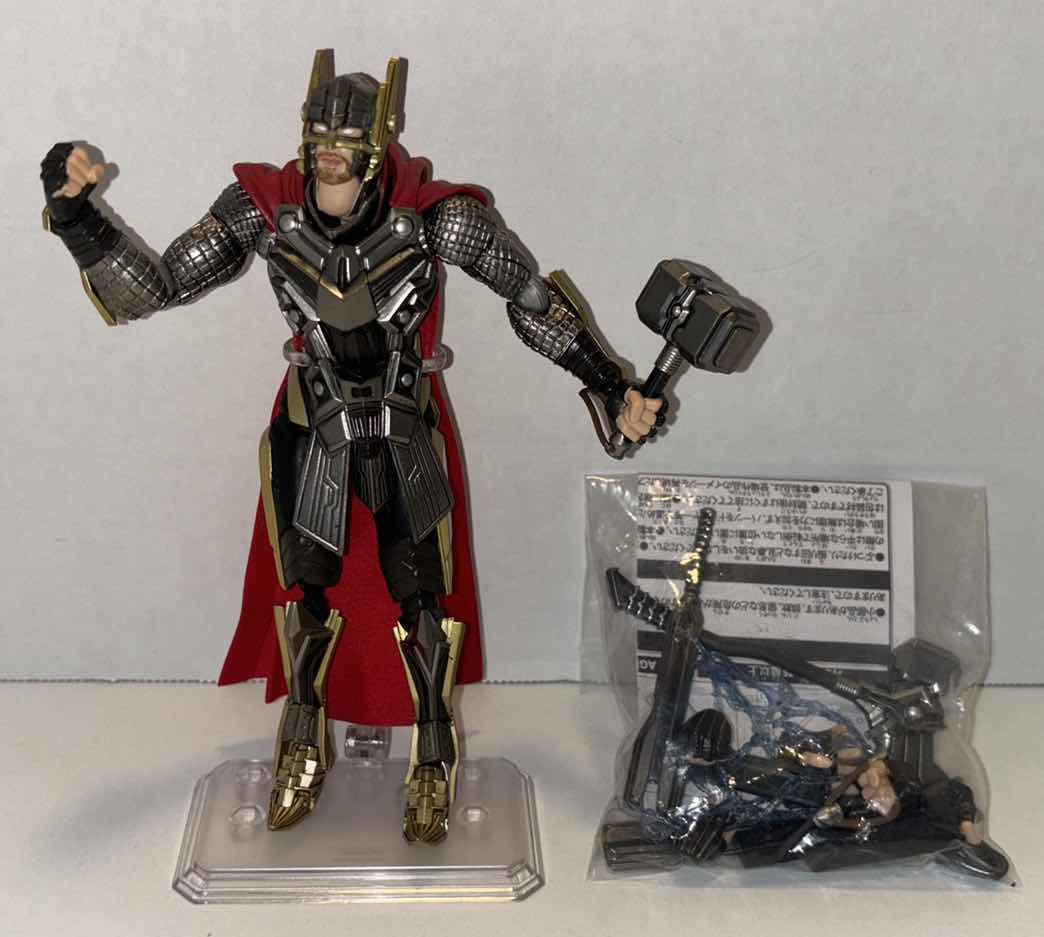 Photo 2 of  (DISPLAY MODEL) SQUARE ENIX MARVEL UNIVERSE VARIANT BRING ARTS DESIGNED BY TETSUYA NOMURA “THOR” 8” ACTION FIGURE W BASE STAND & ALL ACCESSORIES