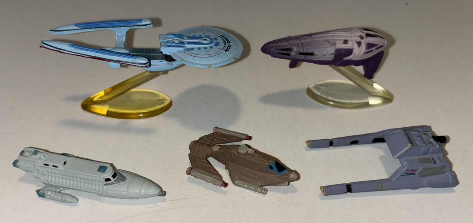Photo 1 of MICRO MACHINES SPACE STAR TREK 5 MICRO FIGURES W 2 STANDS (1993,1994,1995,1996,1999)