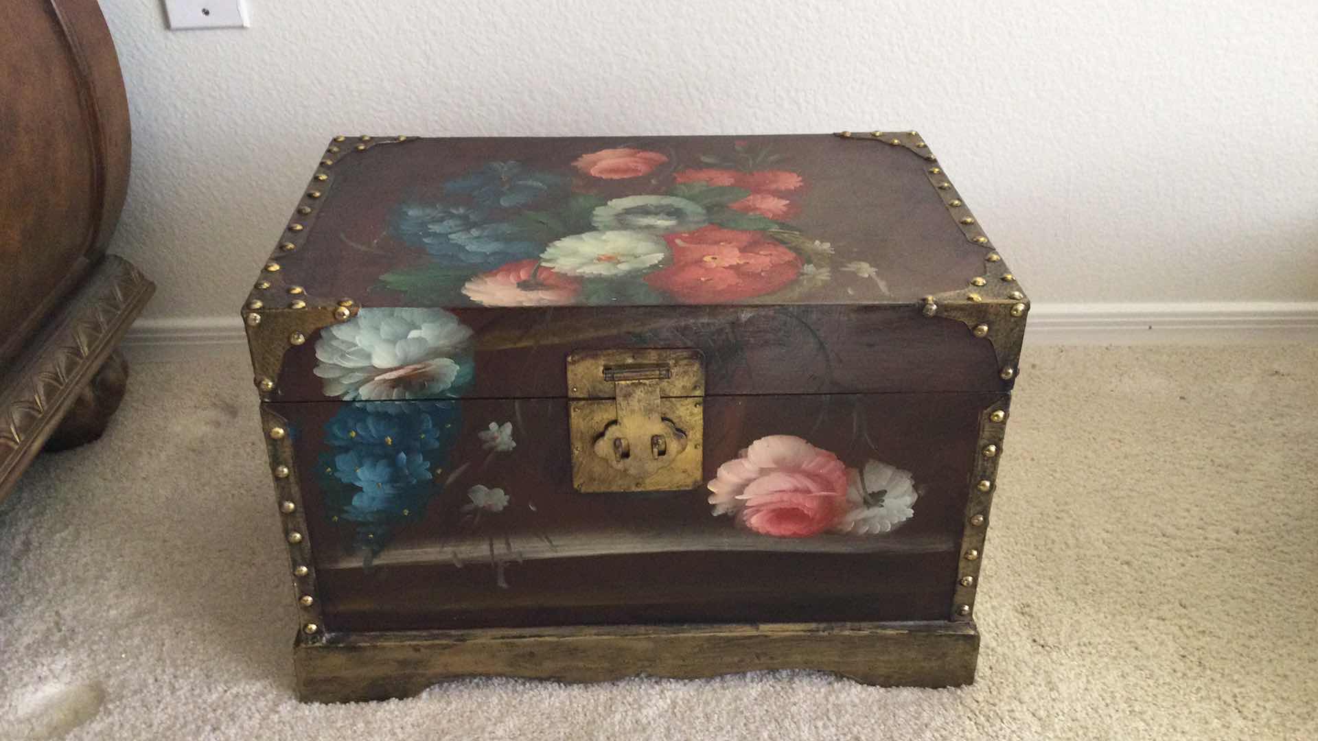 Photo 4 of HAND PAINTED WOOD NESTING BOXES W/BRASS HARDWARE (3)