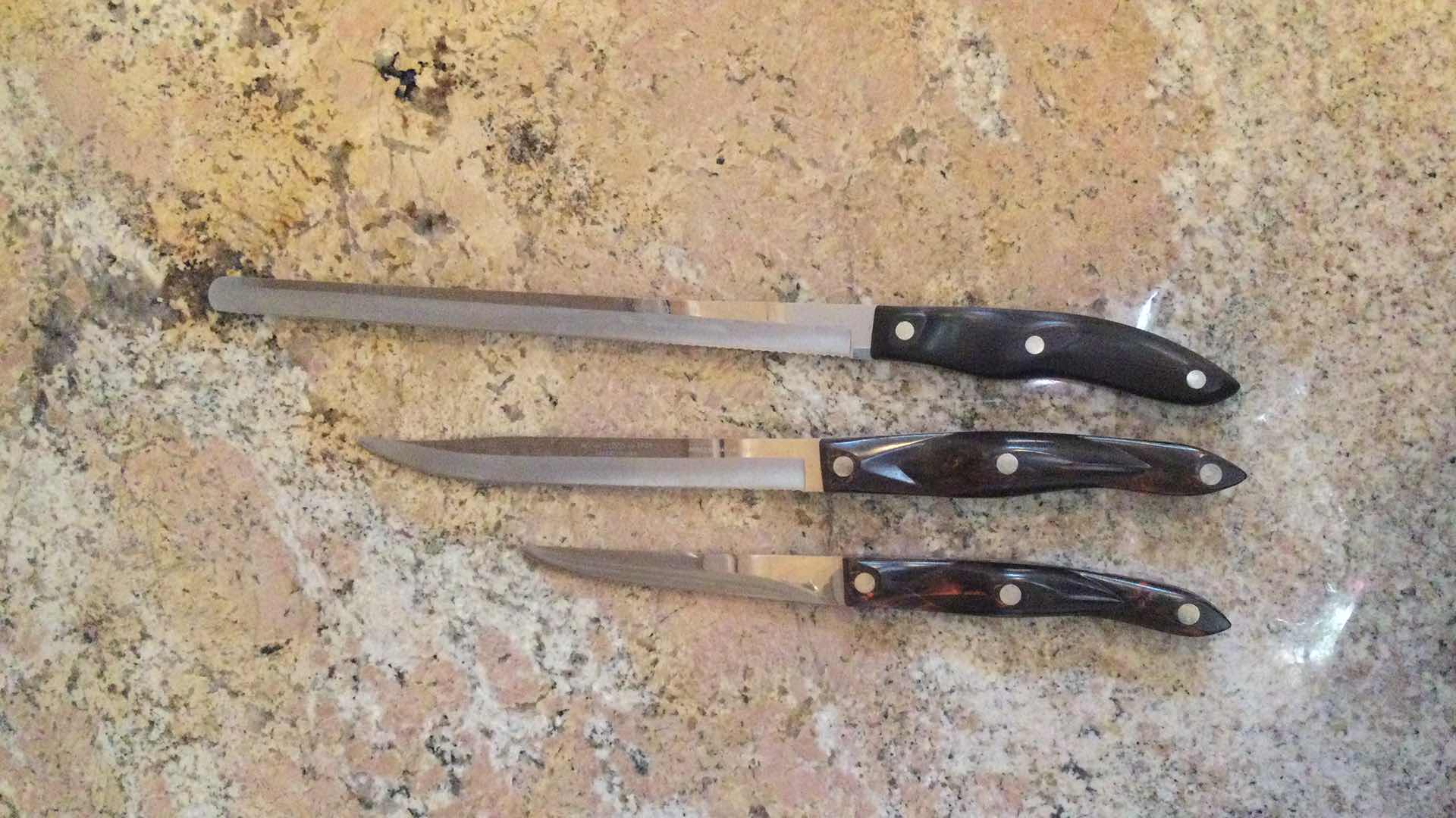 Photo 5 of CUTCO KNIVES (3) IN WALL HANG STORAGE CONTAINER W/ J.A. HENCKELS KNIVES (4)