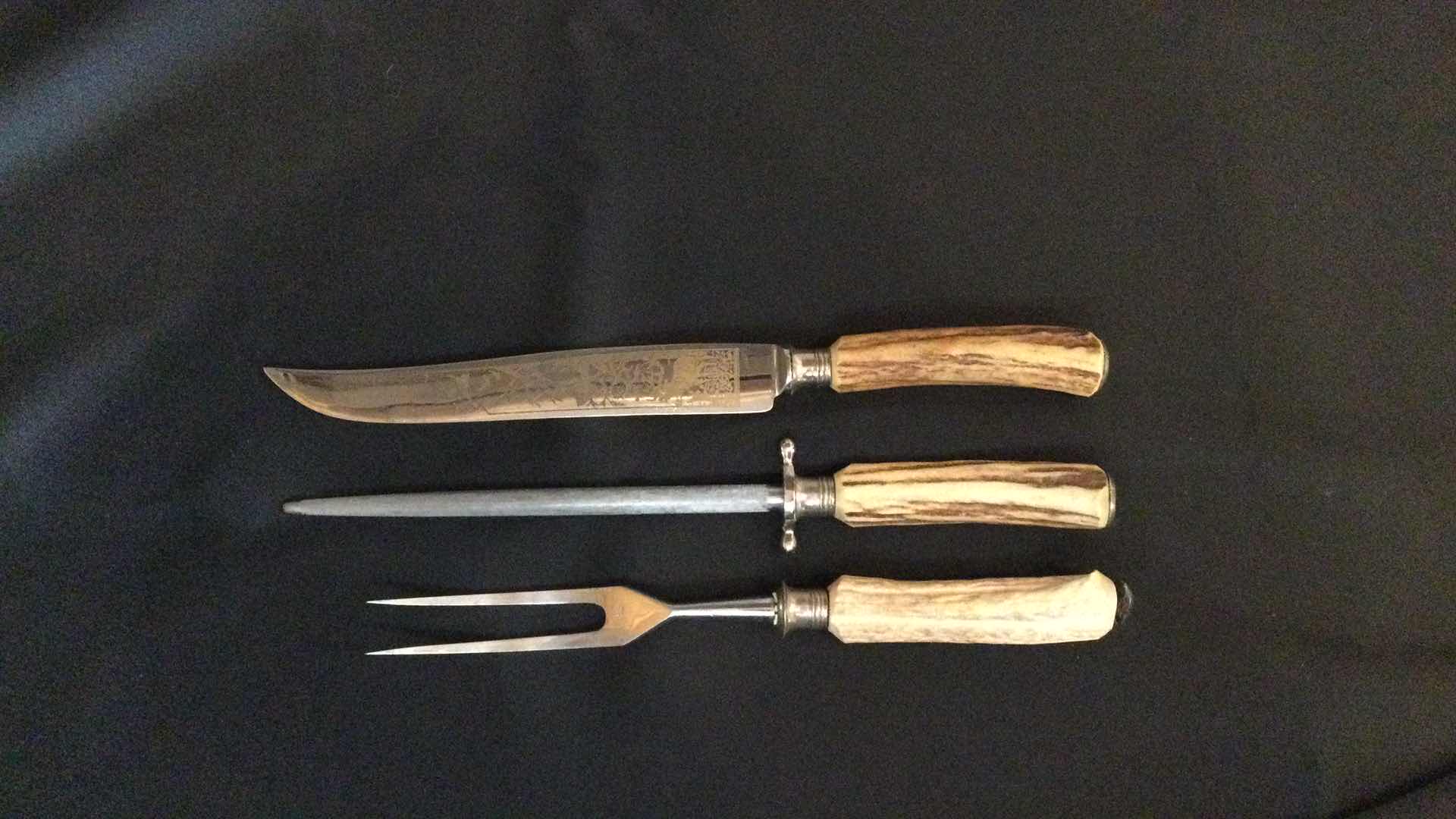 Photo 1 of VINTAGE COAST CUTLERY CARVING SET (3) PC.