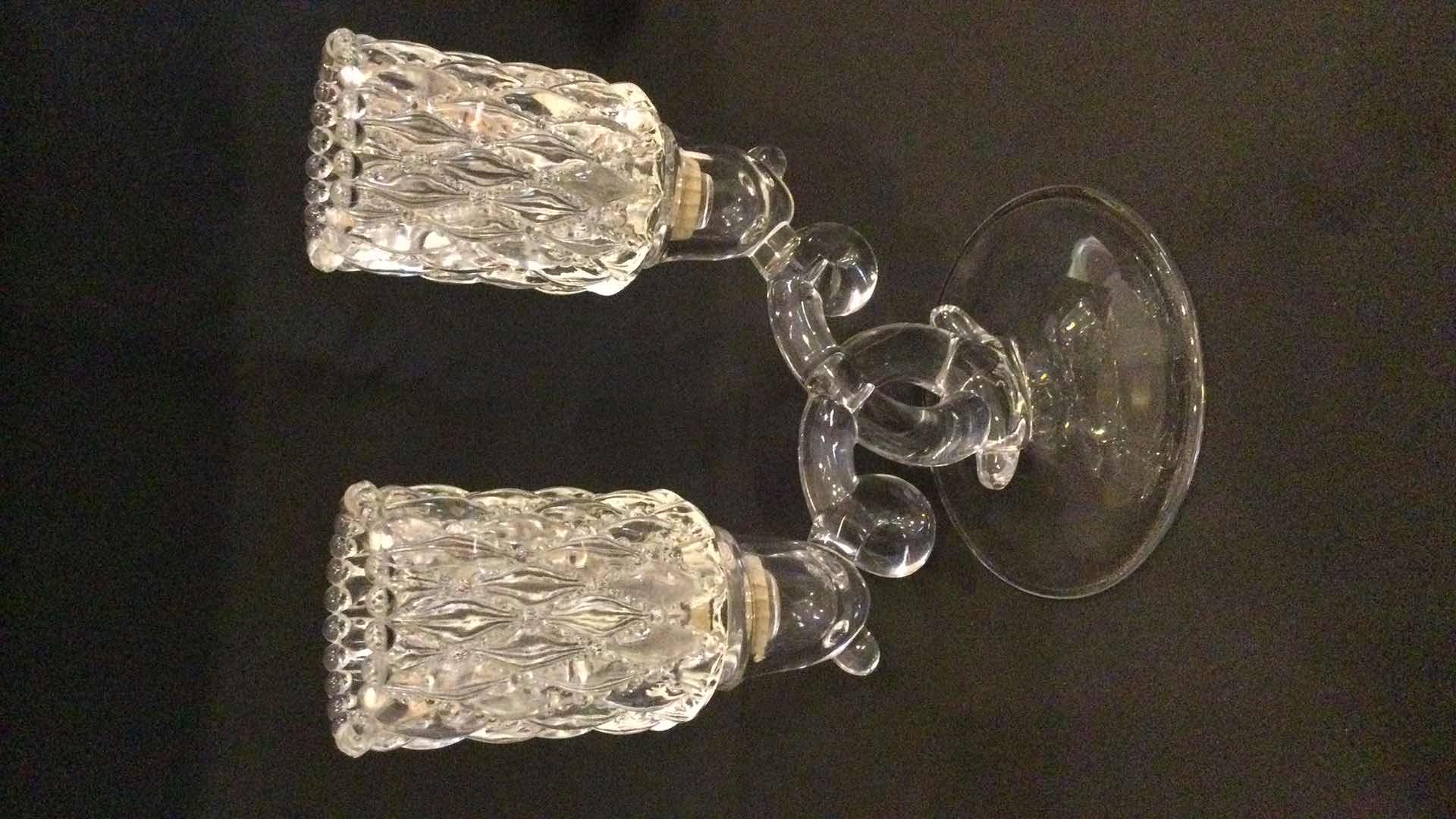 Photo 3 of HOME DECOR:  GLASS CANDLE HOLDERS (2) H 5”