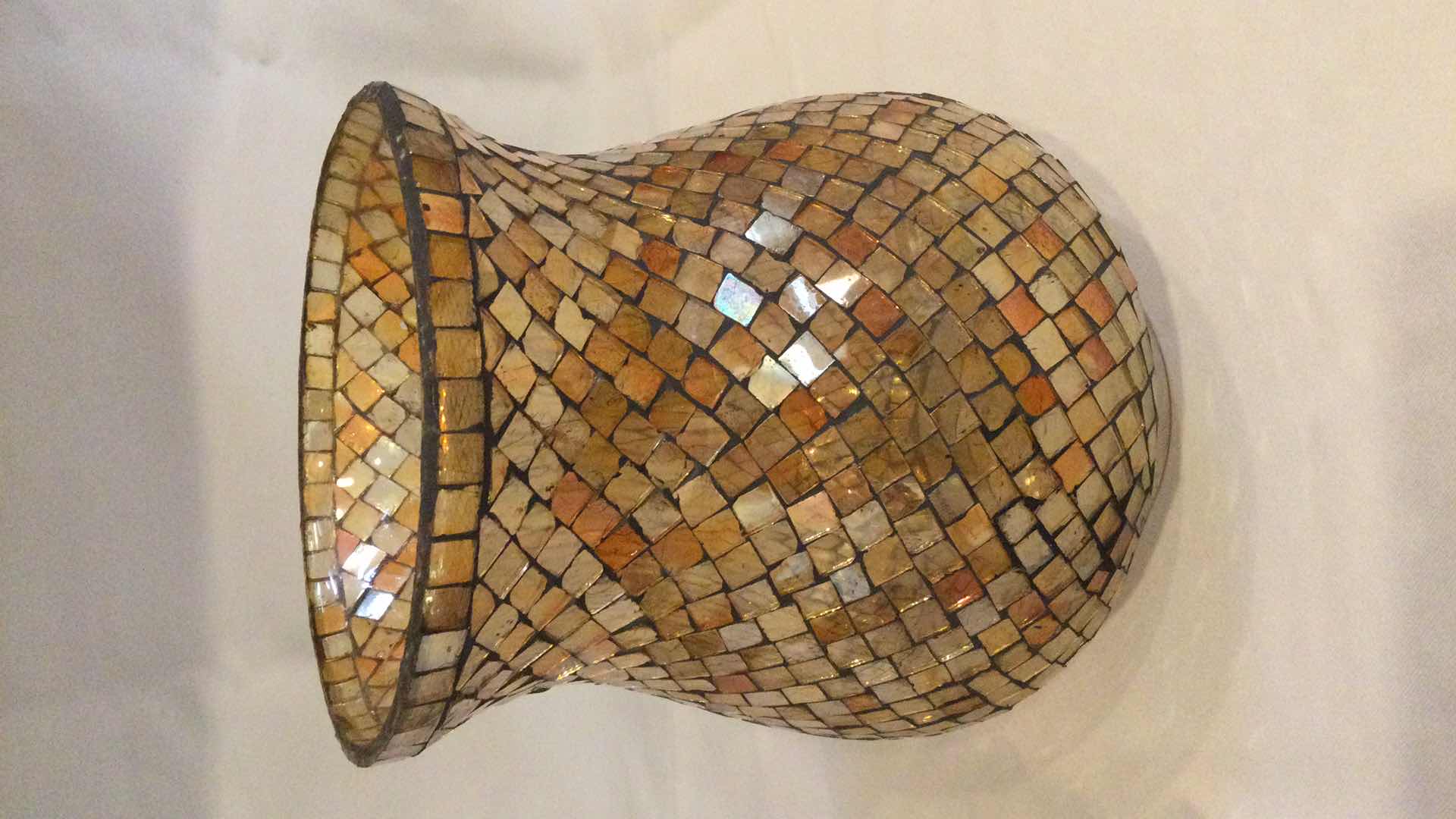 Photo 4 of GOLD MOSAIC GLASS CANDLE HOLDERS W/SHADE