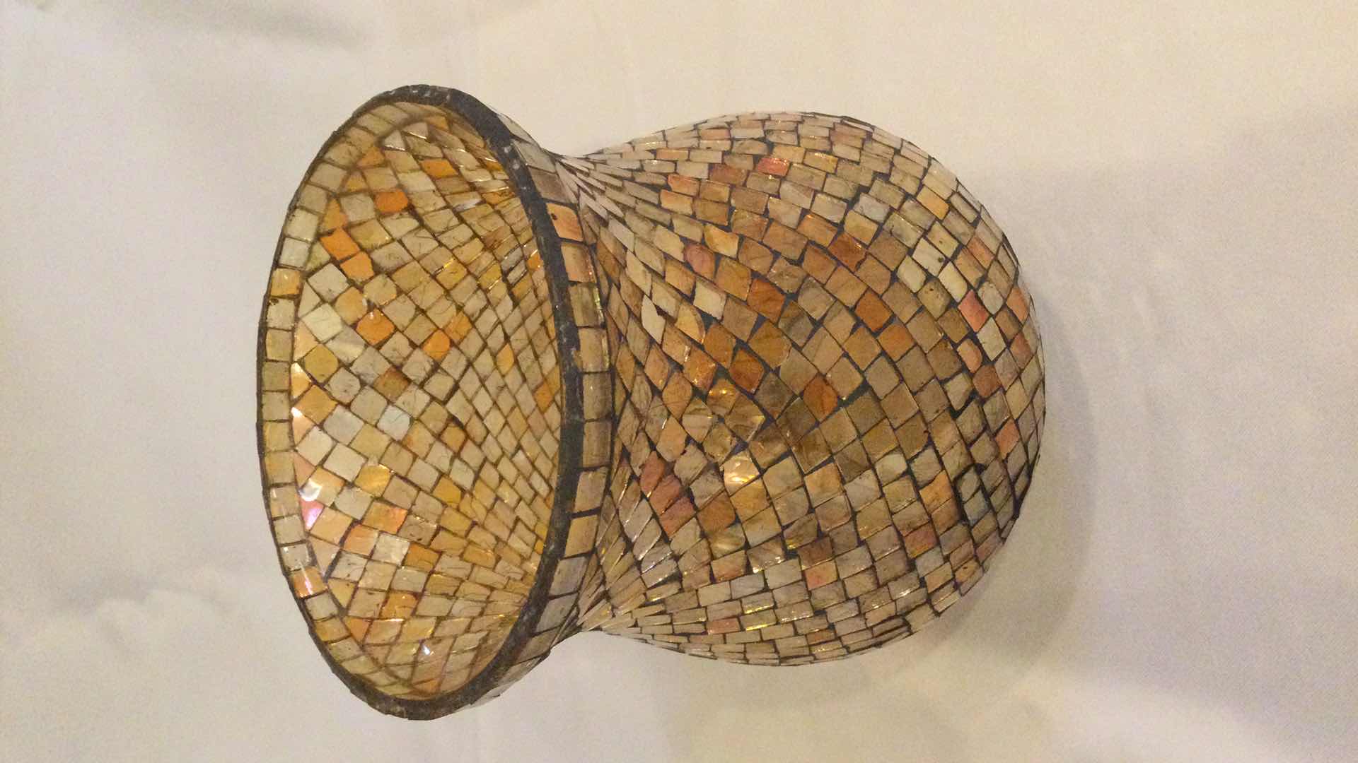 Photo 5 of GOLD MOSAIC GLASS CANDLE HOLDERS W/SHADE