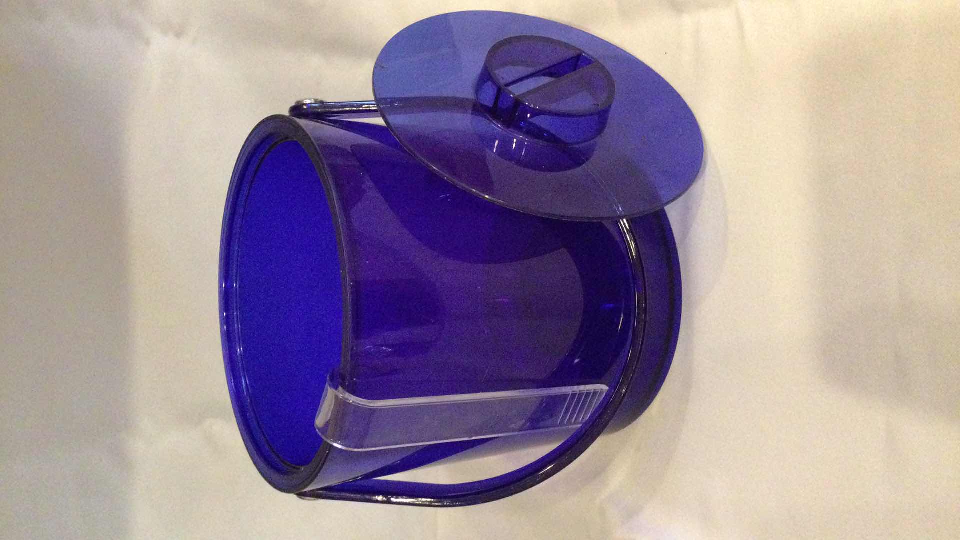 Photo 2 of ACRYLIC COBALT BLUE ICE BUCKET H 7.5”