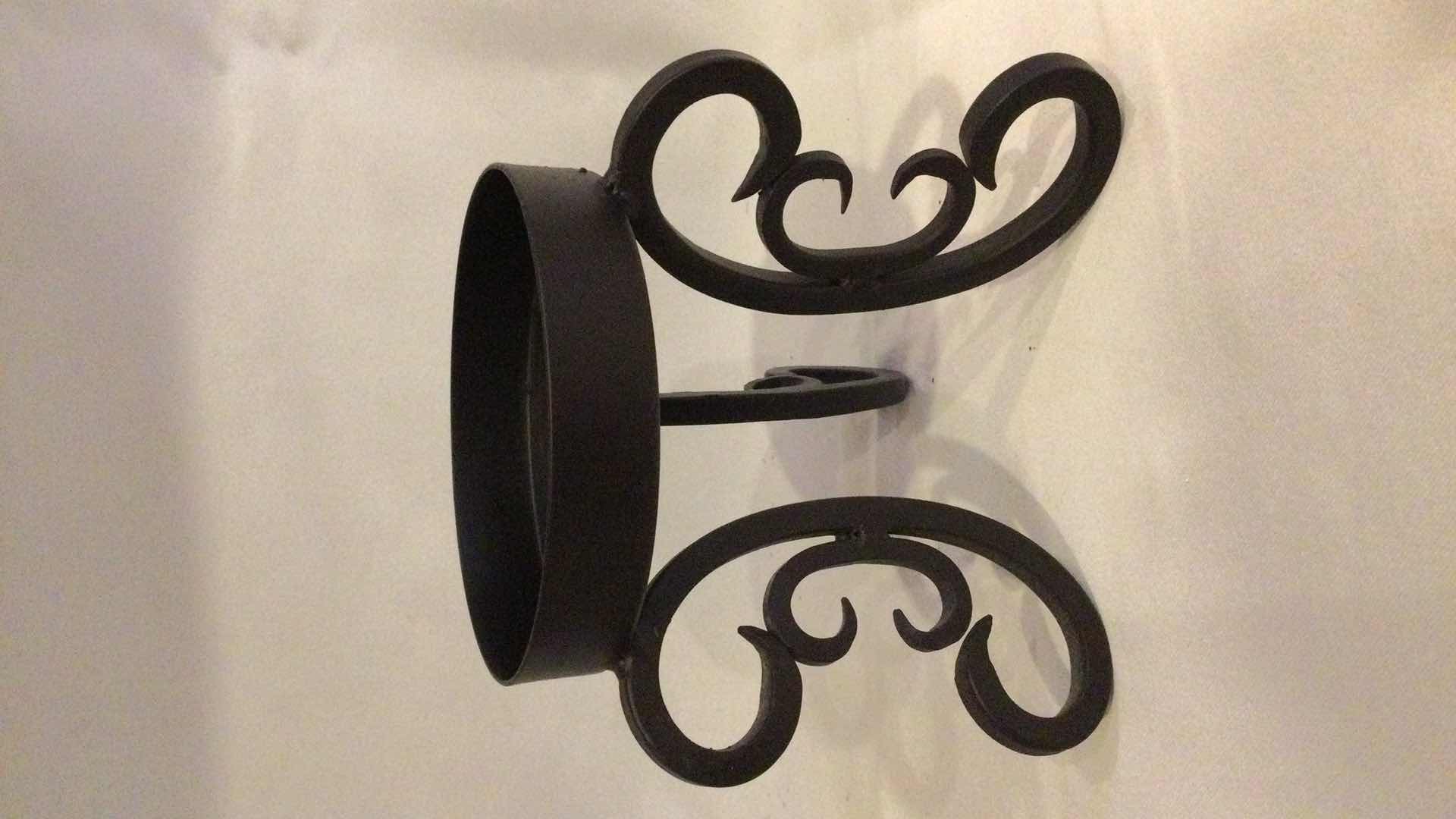 Photo 4 of BLACK SCULPTED METAL PILLAR CANDLE HOLDERS (3)