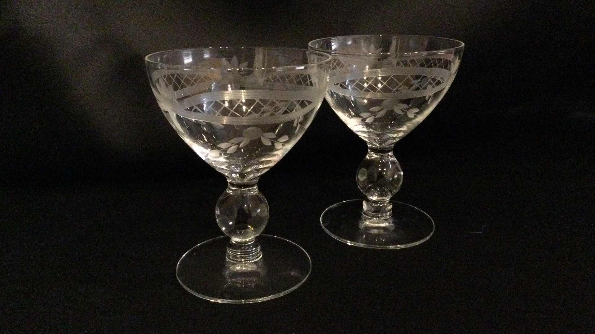 Photo 2 of ETCHED GLASS STEMWARE (7)
