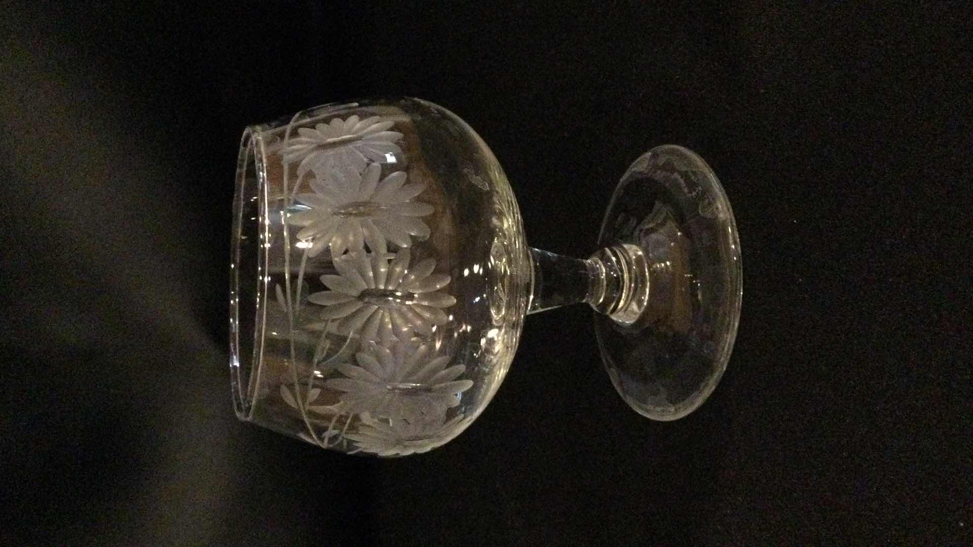 Photo 3 of ETCHED GLASS STEMWARE (4)