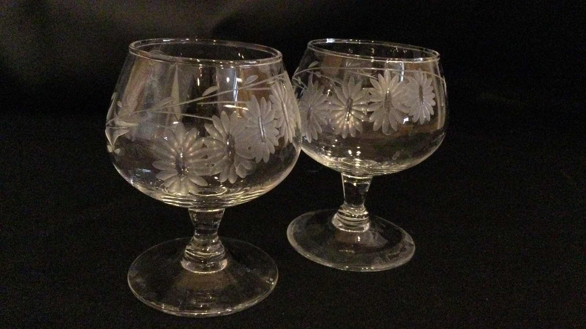 Photo 2 of ETCHED GLASS STEMWARE (4)