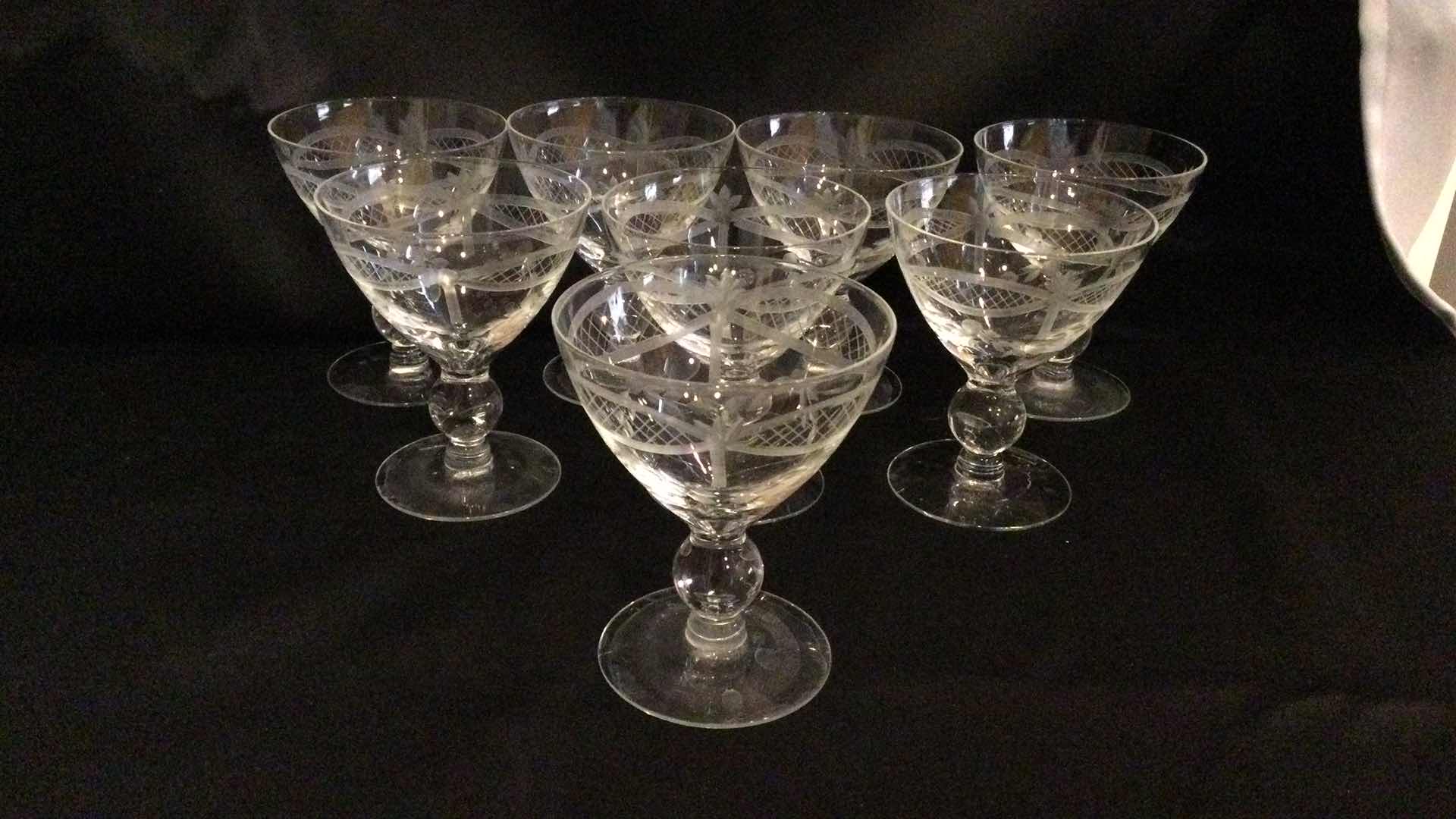 Photo 1 of ETCHED GLASS STEMWARE (8)