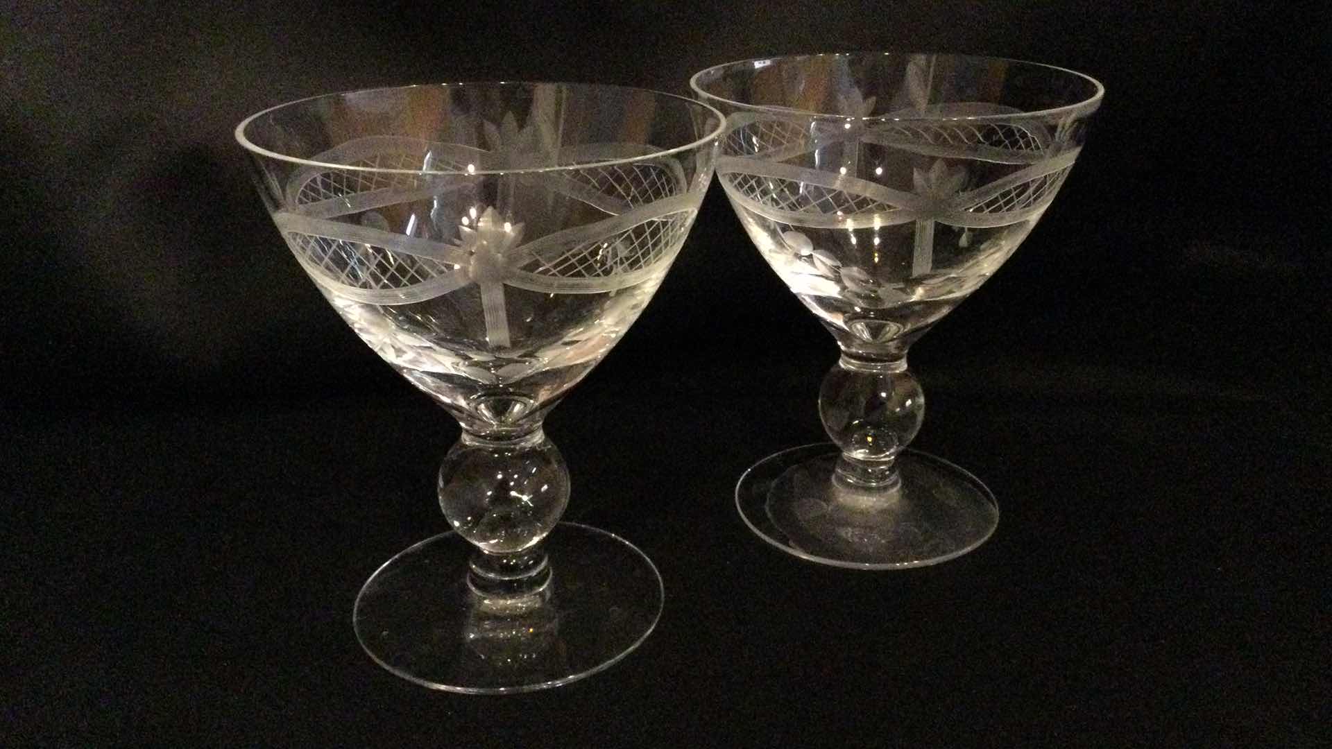 Photo 2 of ETCHED GLASS STEMWARE (8)