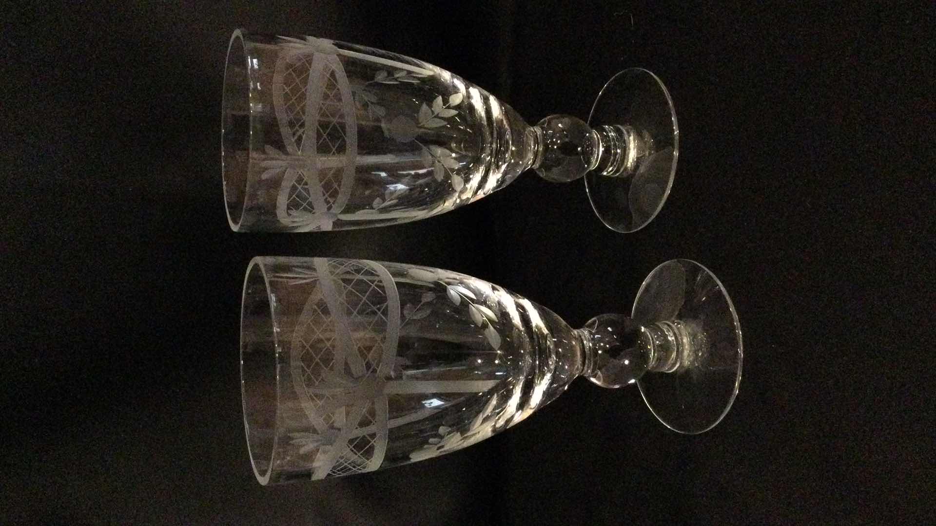 Photo 2 of ETCHED GLASS STEMWARE (8)